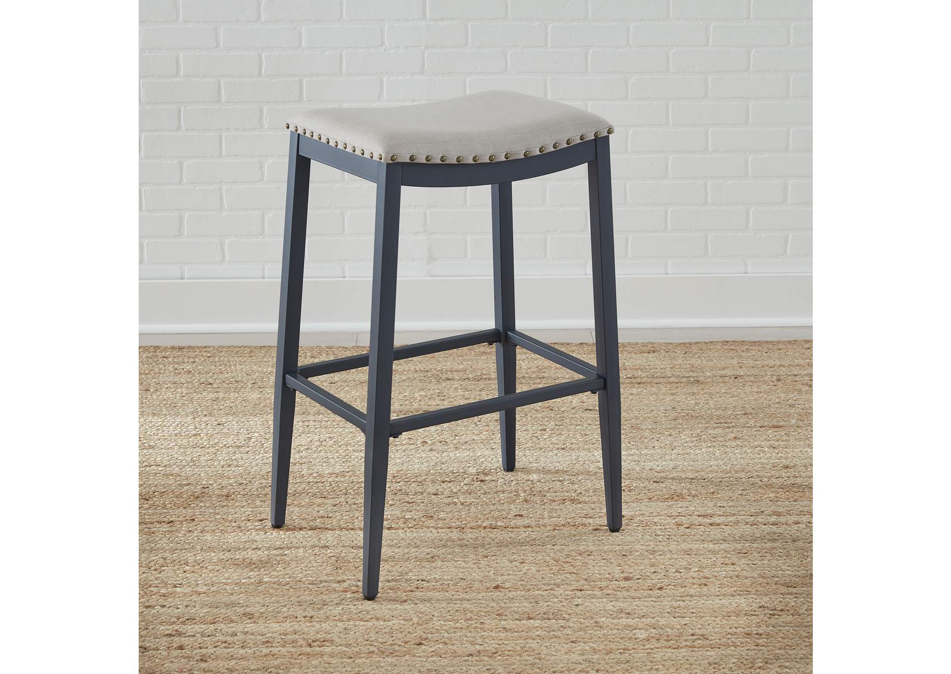 Vintage Series Backless Upholstered Barstool - Navy,Liberty