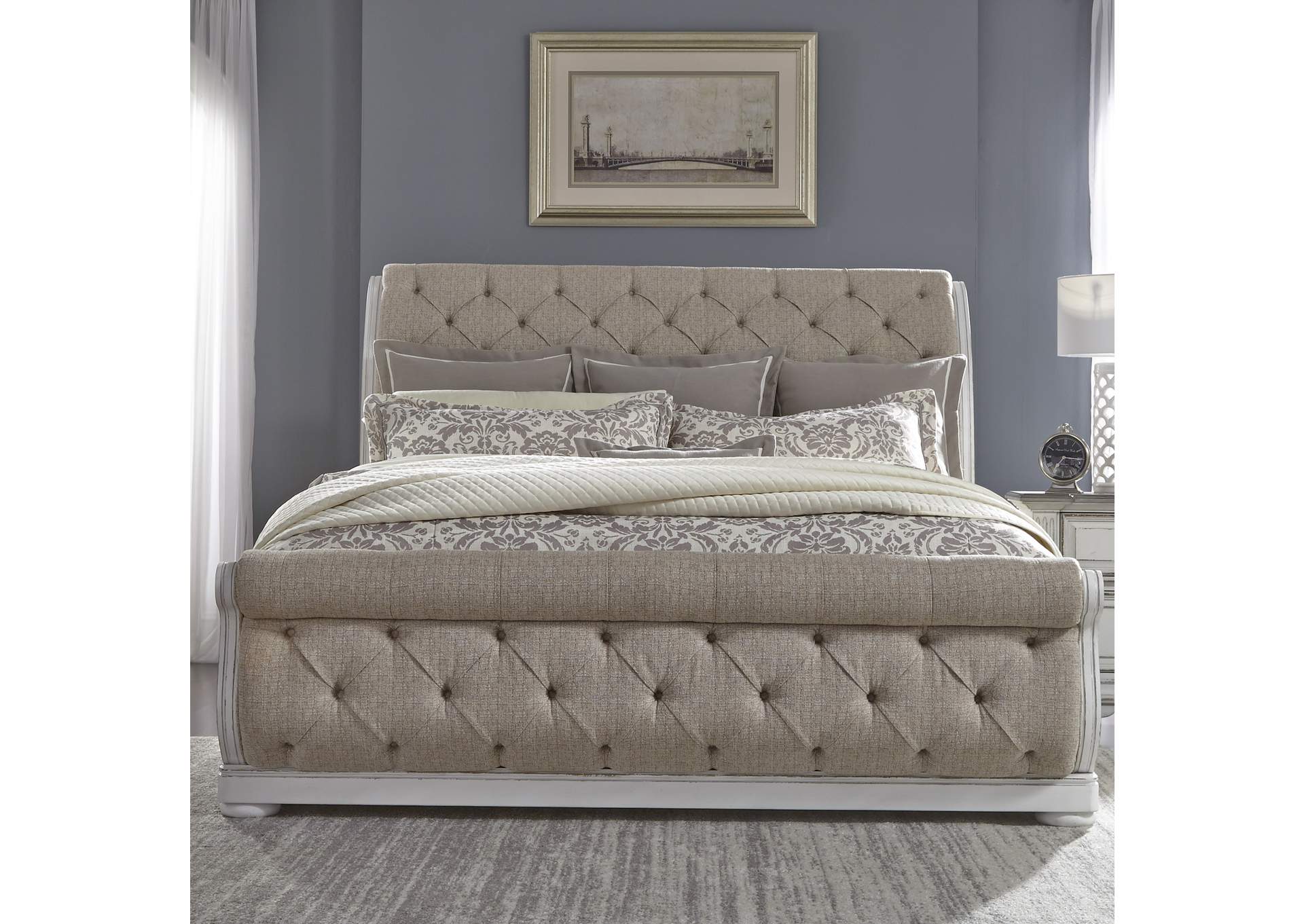 Abbey Park Queen Upholstered Sleigh Bed,Liberty