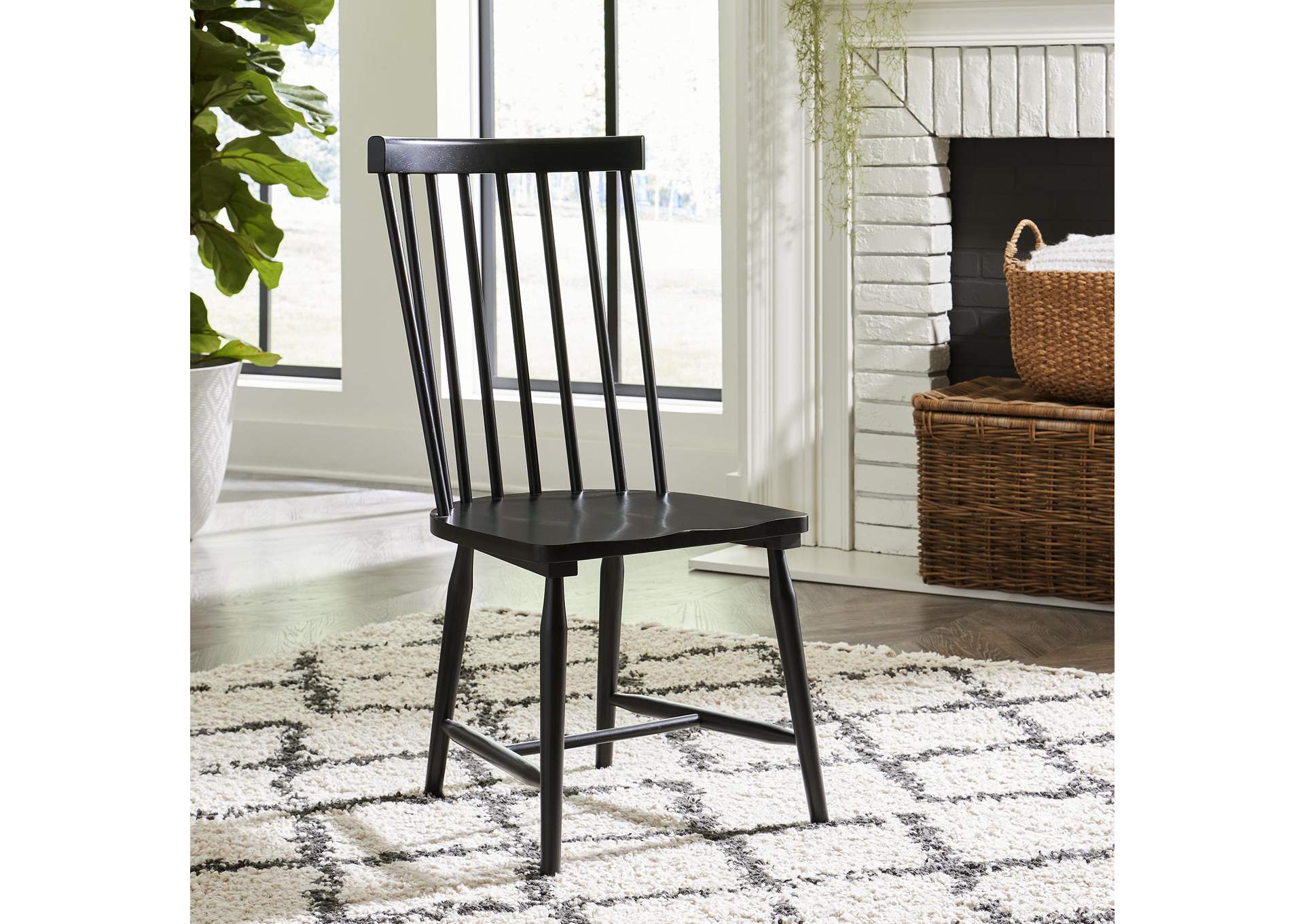 Capeside Cottage Spindle Back Side Chair - Black (RTA),Liberty