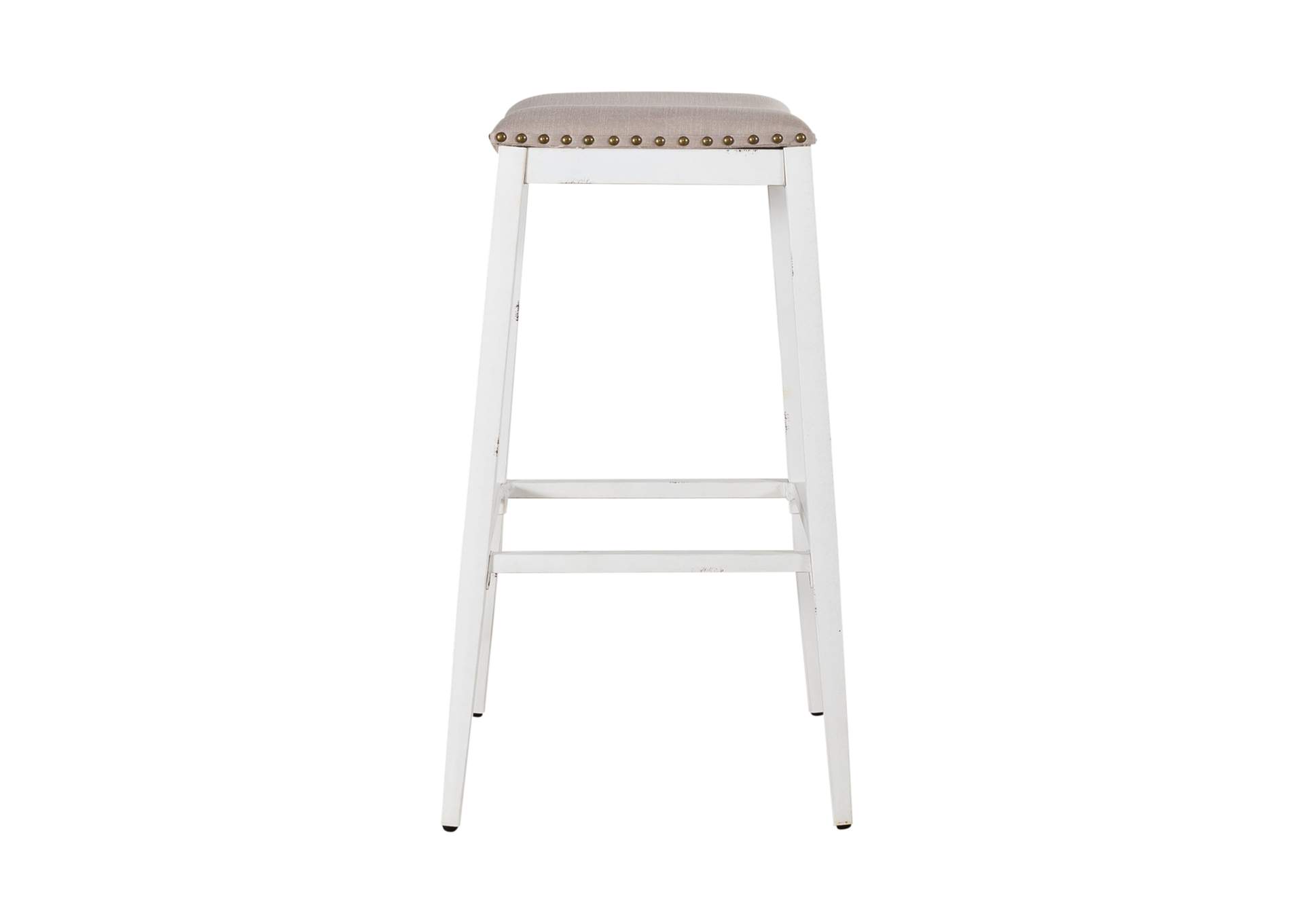 Vintage Series Backless Upholstered Barstool - Antique White,Liberty