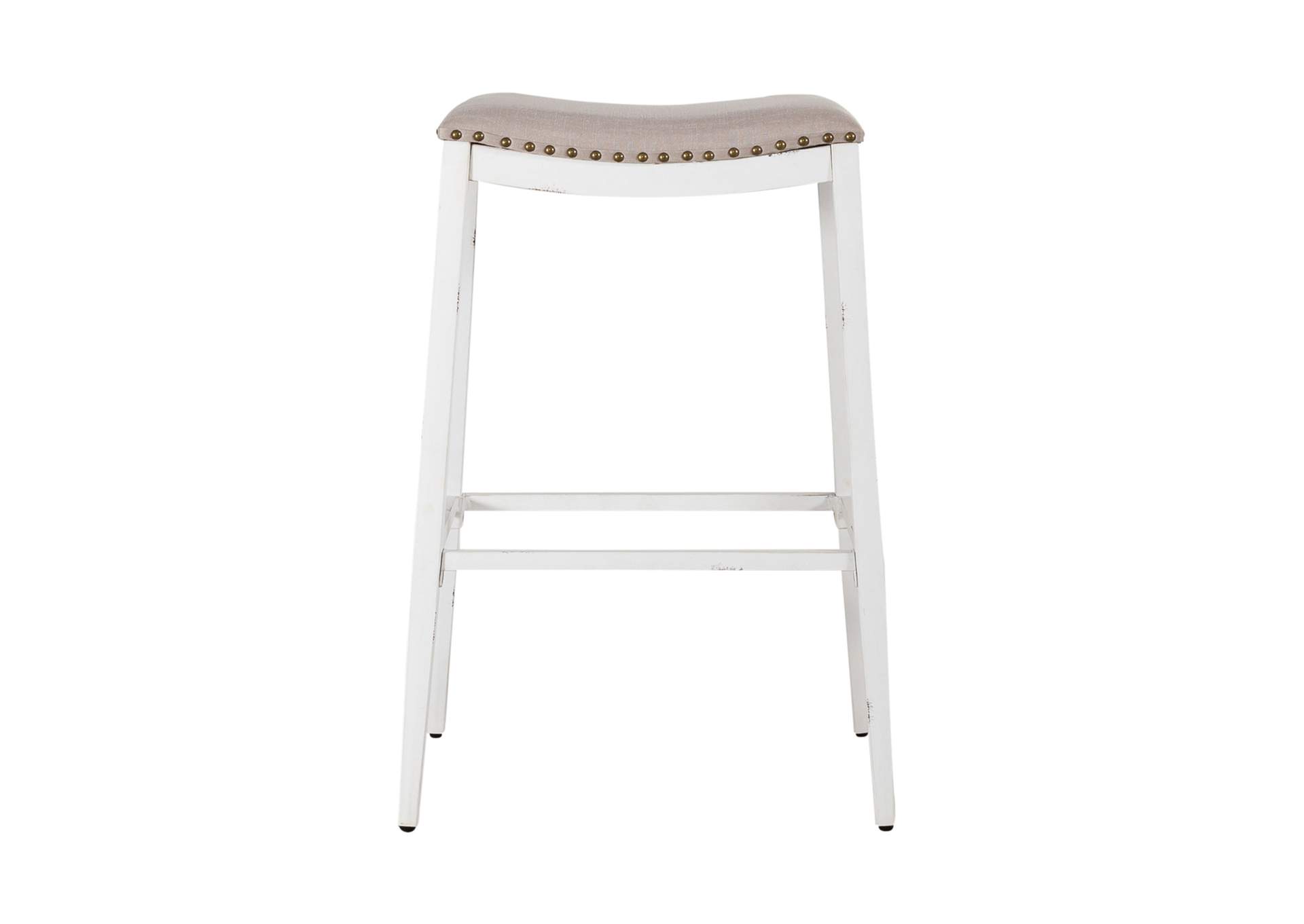 Vintage Series Backless Upholstered Barstool - Antique White,Liberty