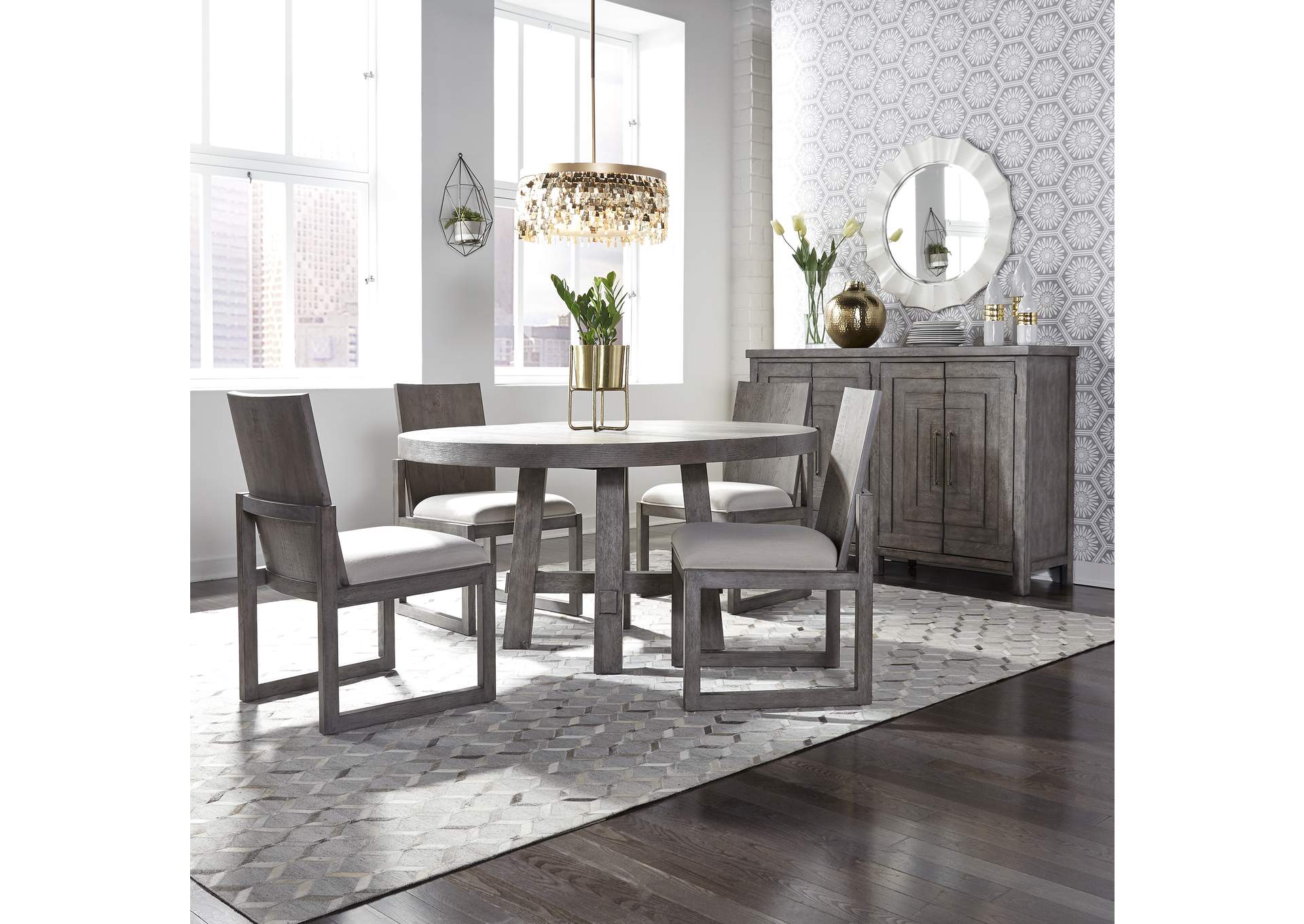 Modern Farmhouse Opt 5 Piece Round Table Set,Liberty