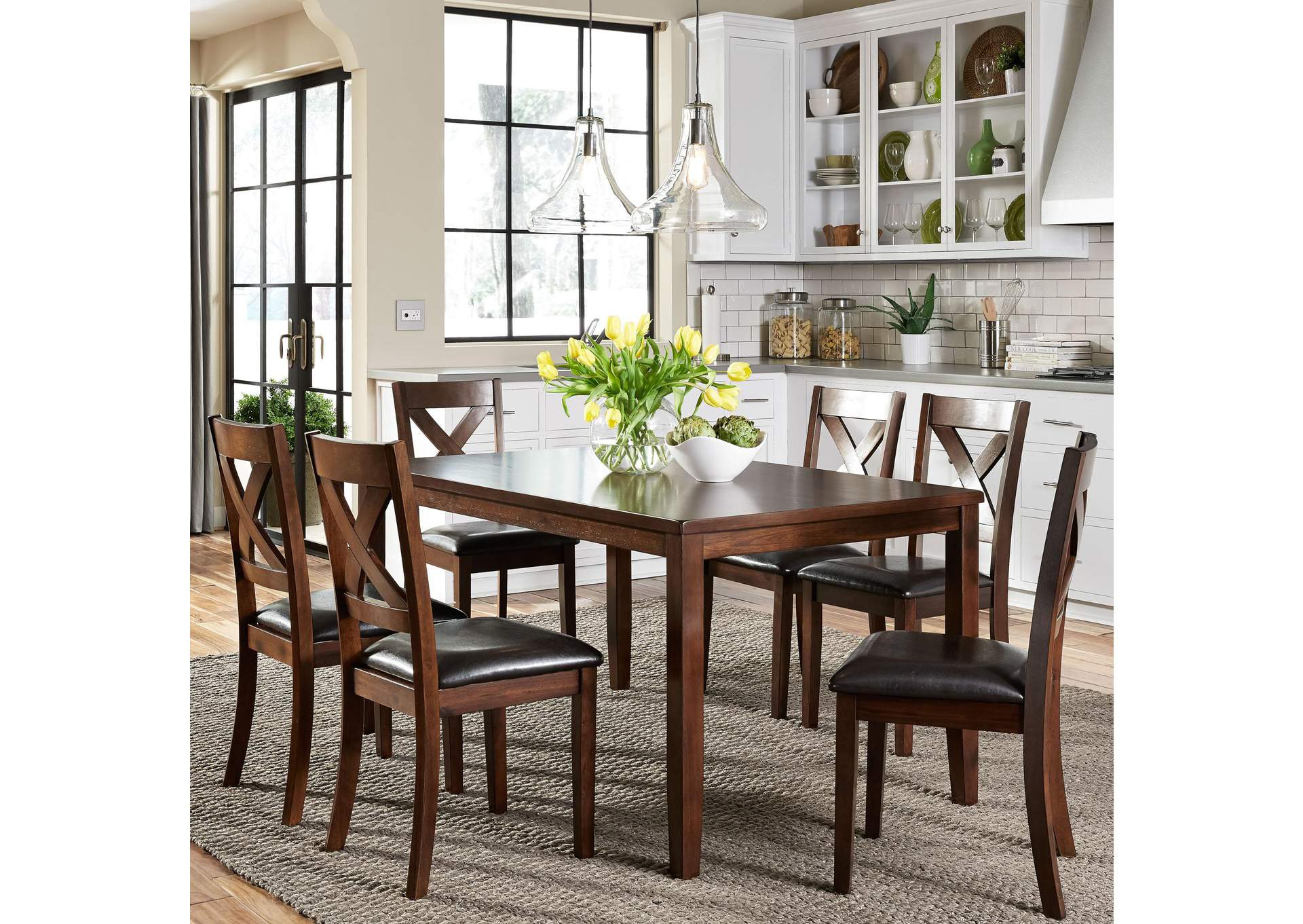 Thornton 7 Piece Rectangular Table Set,Liberty