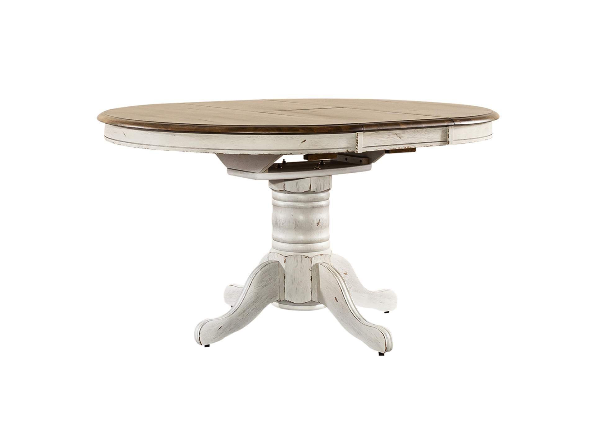 Carolina Crossing Pedestal Table Set - White,Liberty