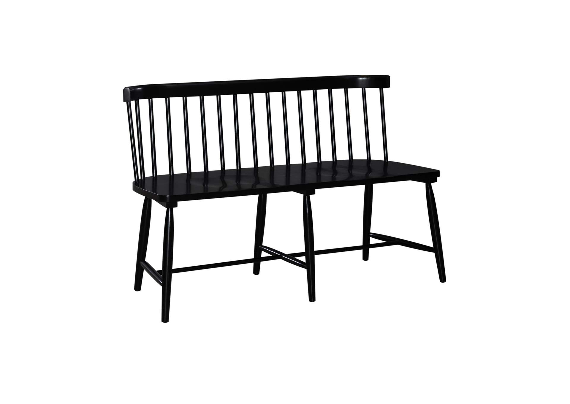 Capeside Cottage Spindle Back Dining Bench - Black (RTA),Liberty