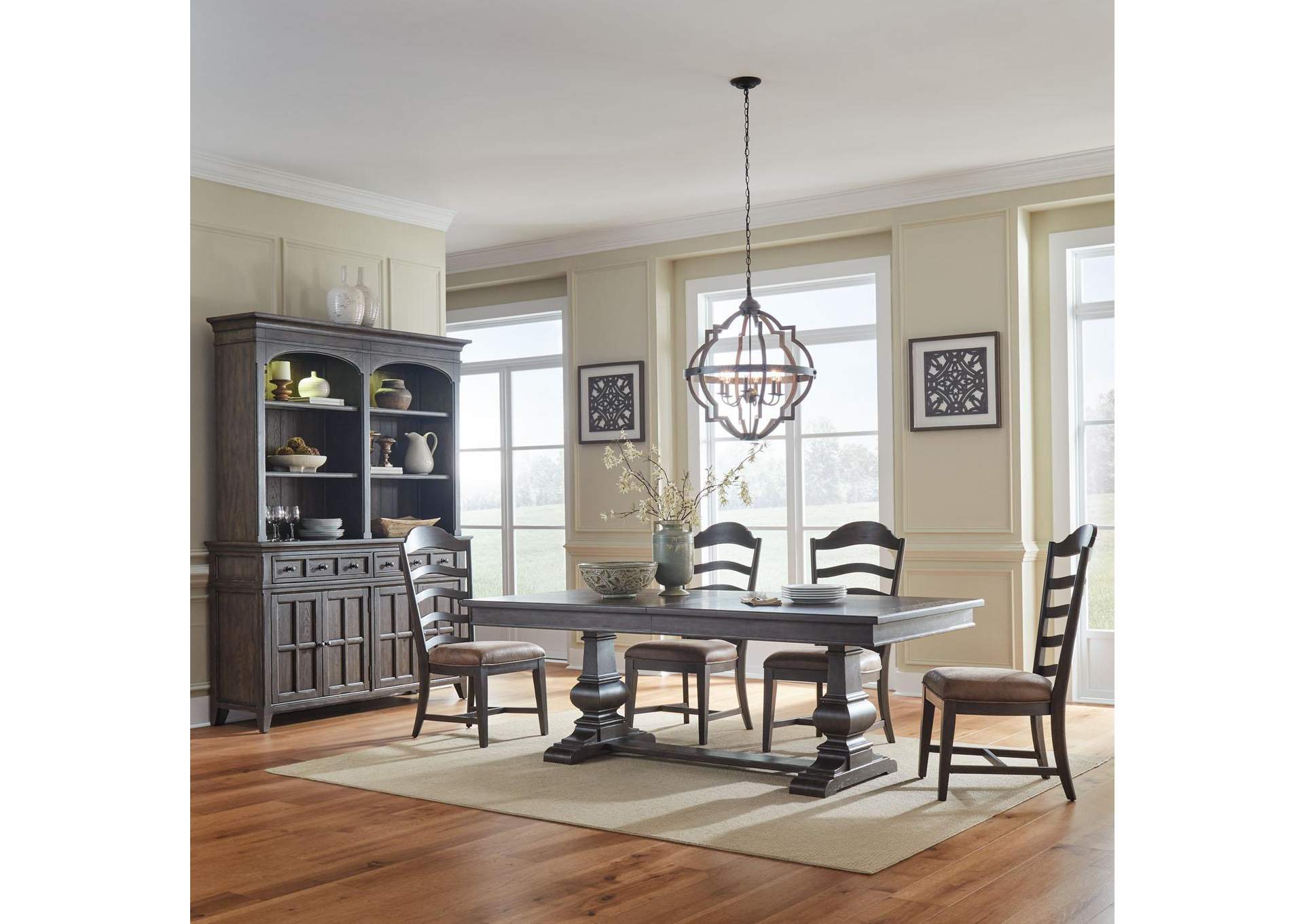 Paradise Valley 5 Piece Trestle Table Set,Liberty