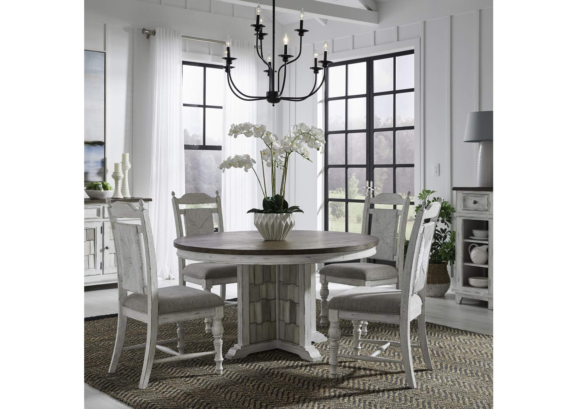 River Place 5 Piece Pedestal Table Set,Liberty