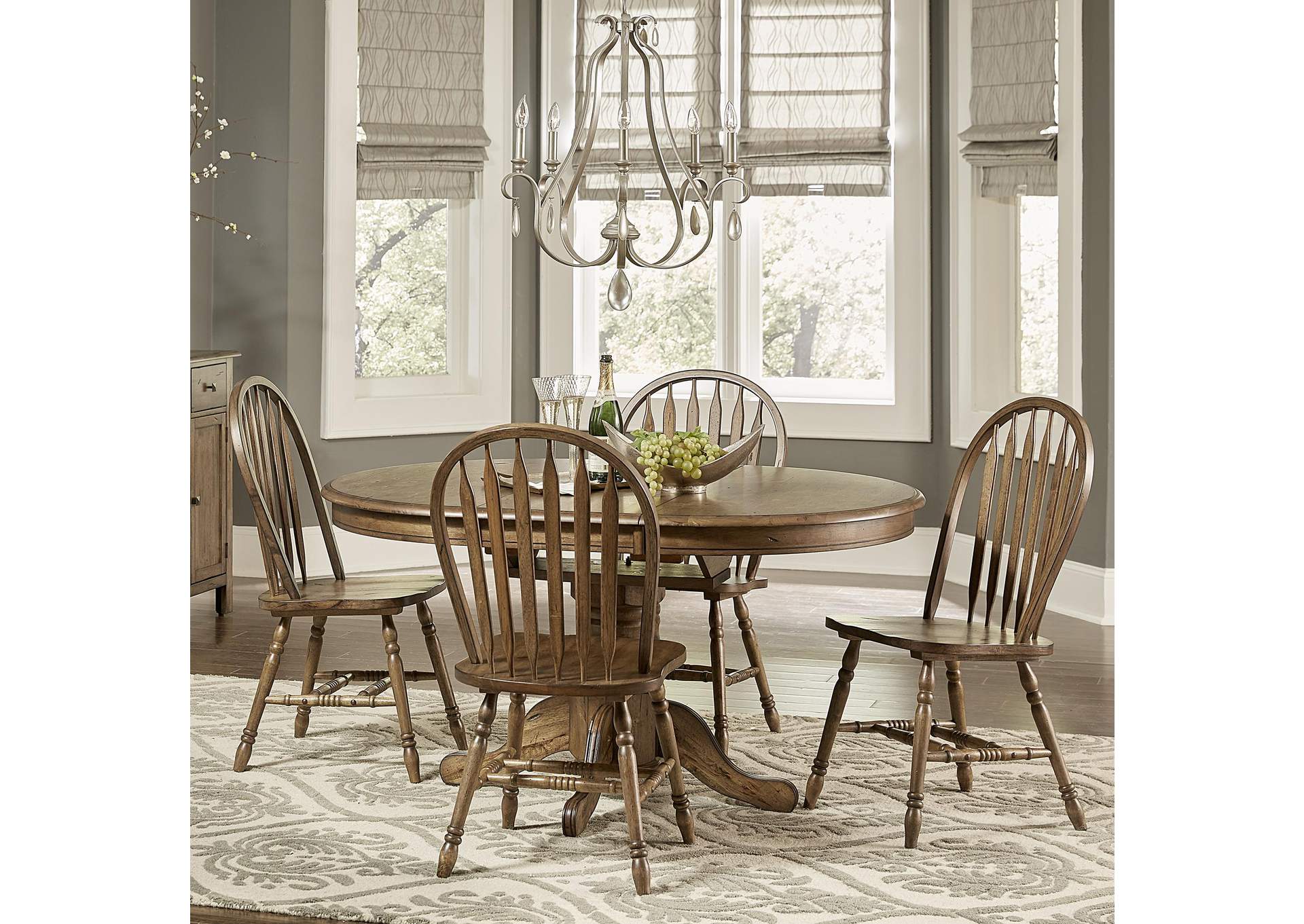 Carolina Crossing 5 Piece Pedestal Table Set,Liberty