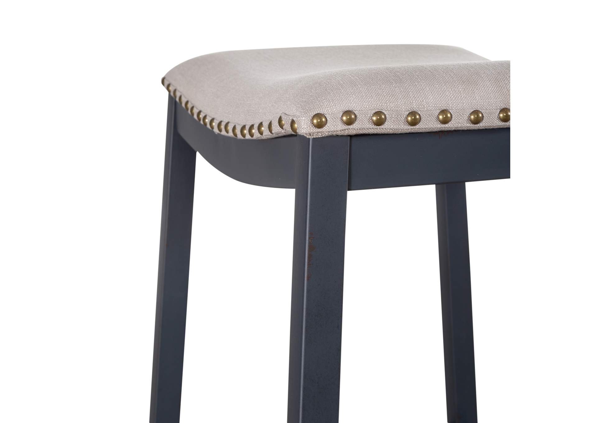 Vintage Series Backless Upholstered Barstool - Navy,Liberty