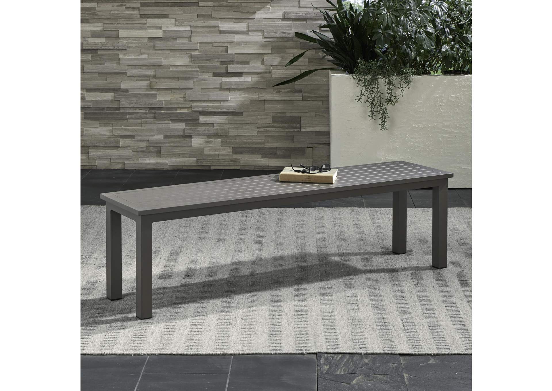 Plantation Key Outdoor Dining Bench - Granite,Liberty