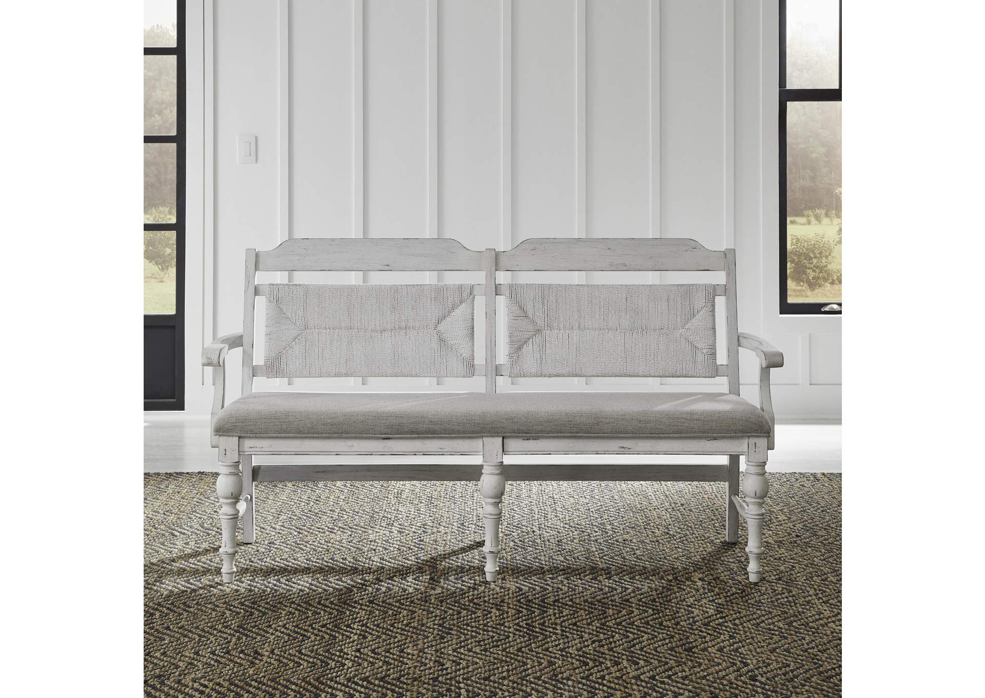 River Place Panel Back Dining Bench (RTA),Liberty