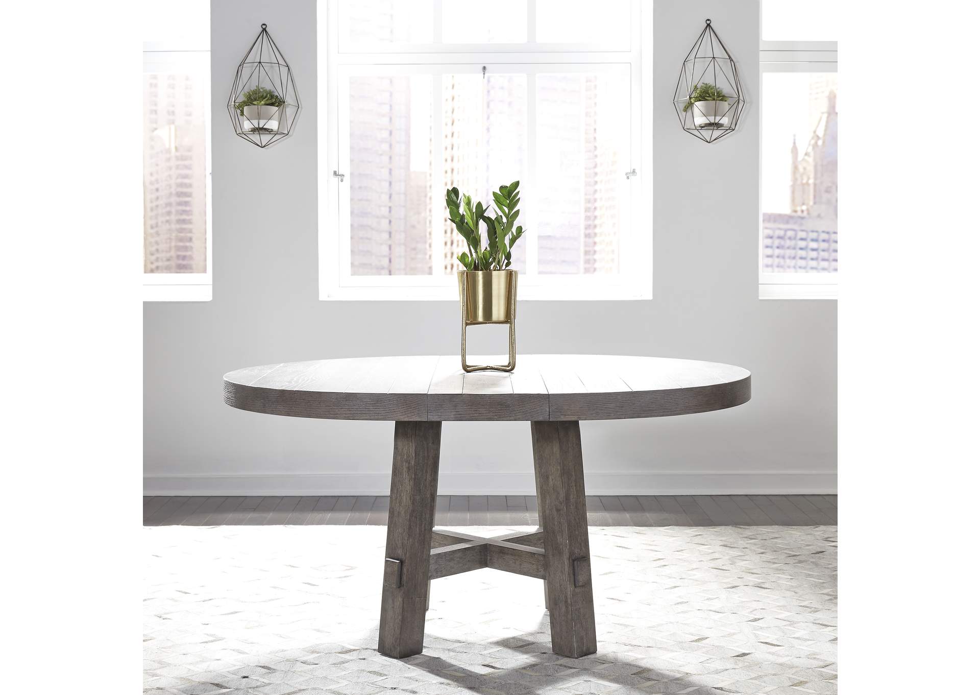 Modern Farmhouse Round Table Set,Liberty