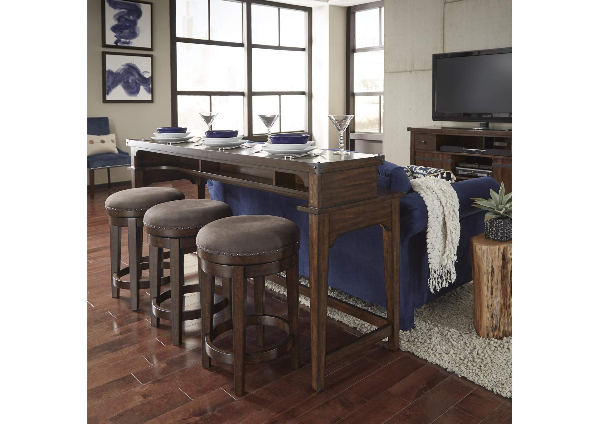 Aspen Skies 4 Piece Console Set (1 - Console 3 - Stools),Liberty