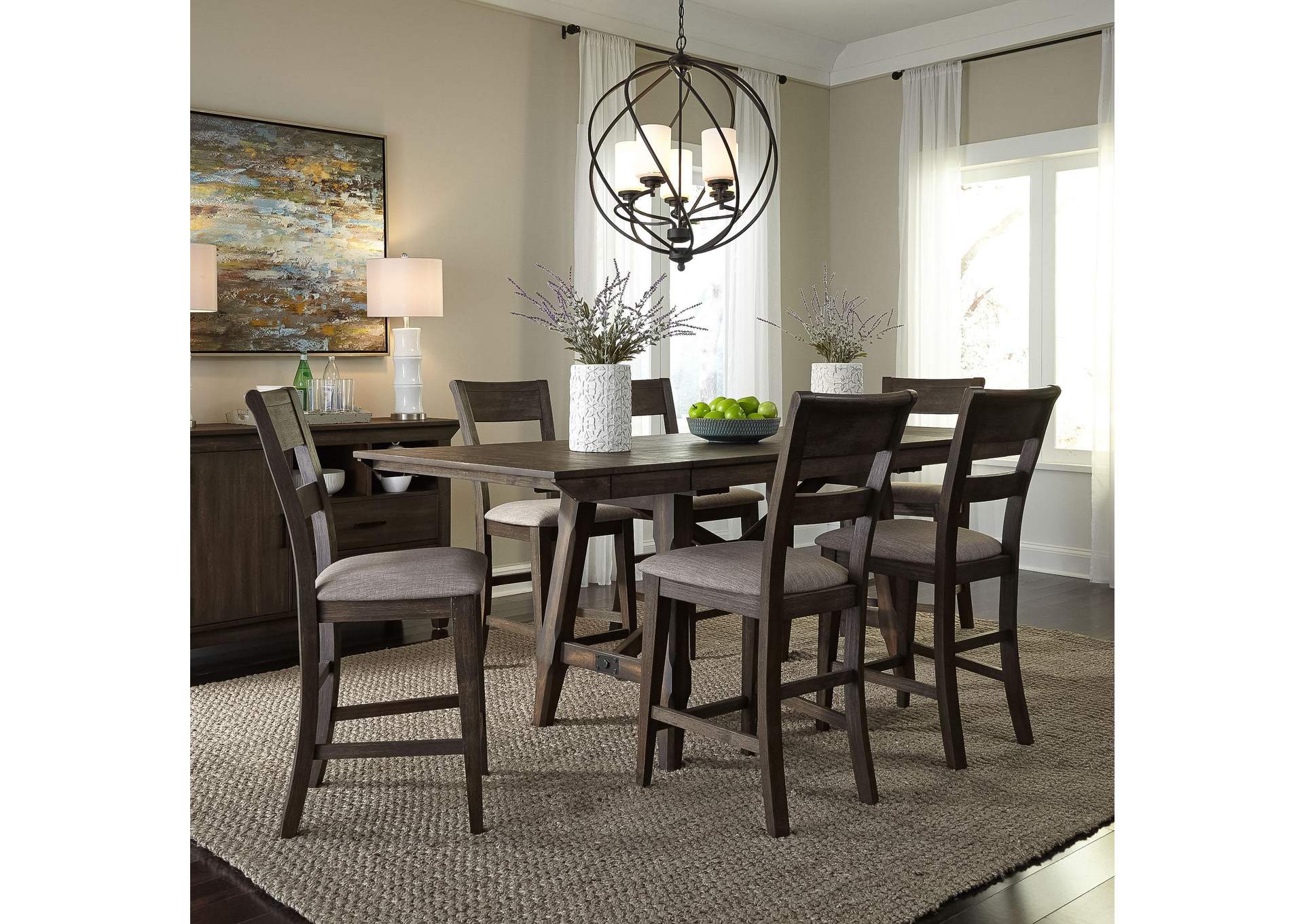 Double Bridge 7 Piece Gathering Table Set,Liberty