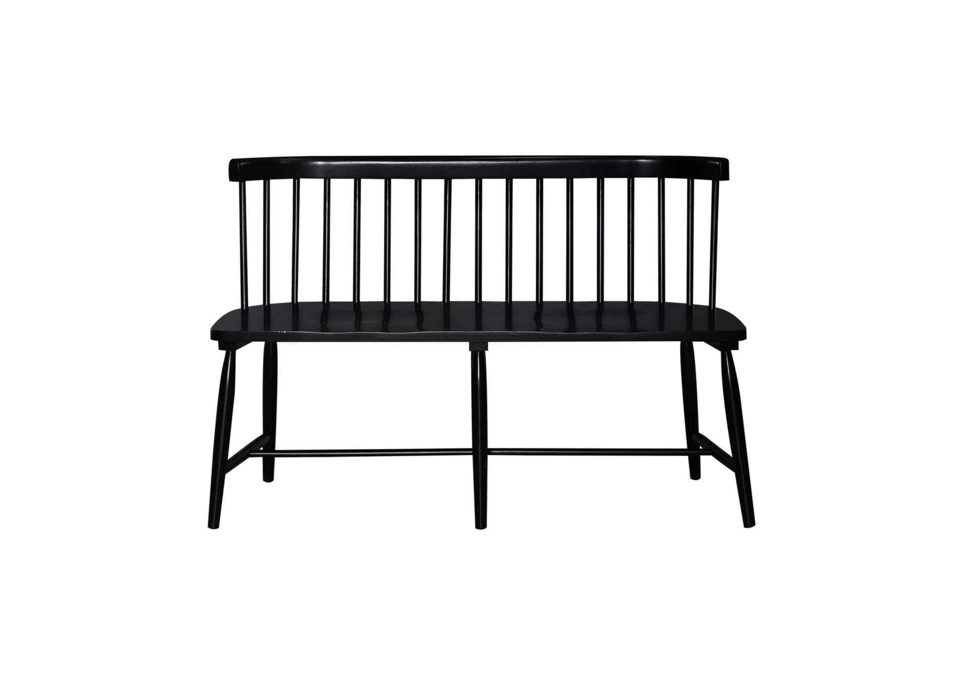 Capeside Cottage Spindle Back Dining Bench - Black (RTA),Liberty