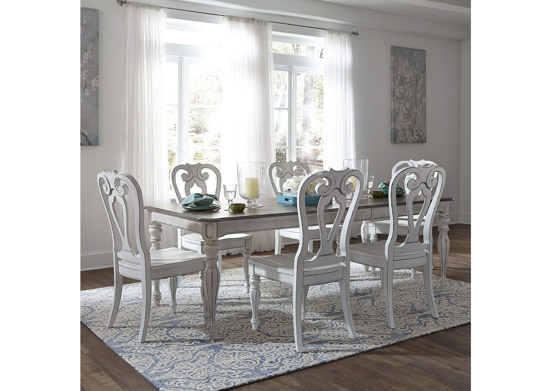 Magnolia Manor Opt 7 Piece Rectangular Table Set,Liberty