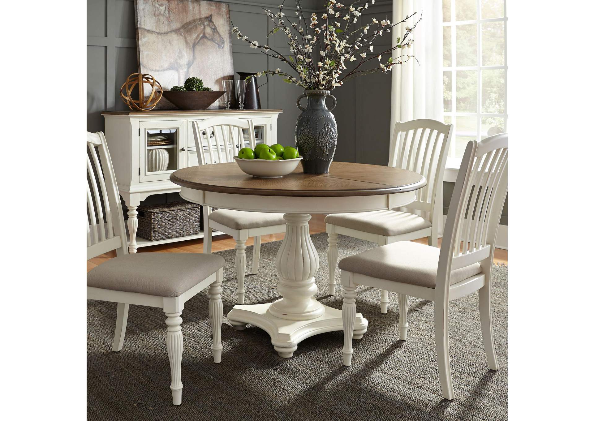 Cumberland Creek 5 Piece Pedestal Table Set,Liberty