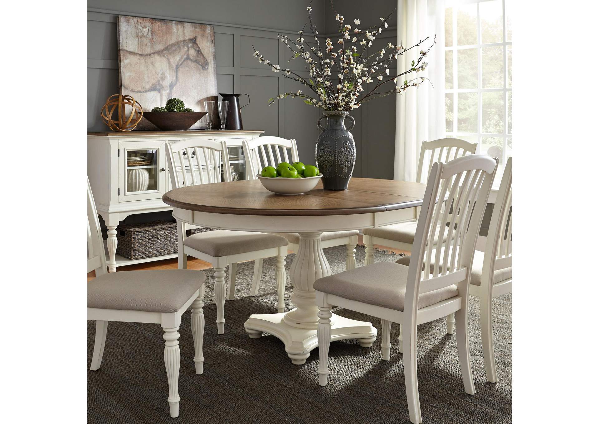 Cumberland Creek 7 Piece Pedestal Table Set,Liberty