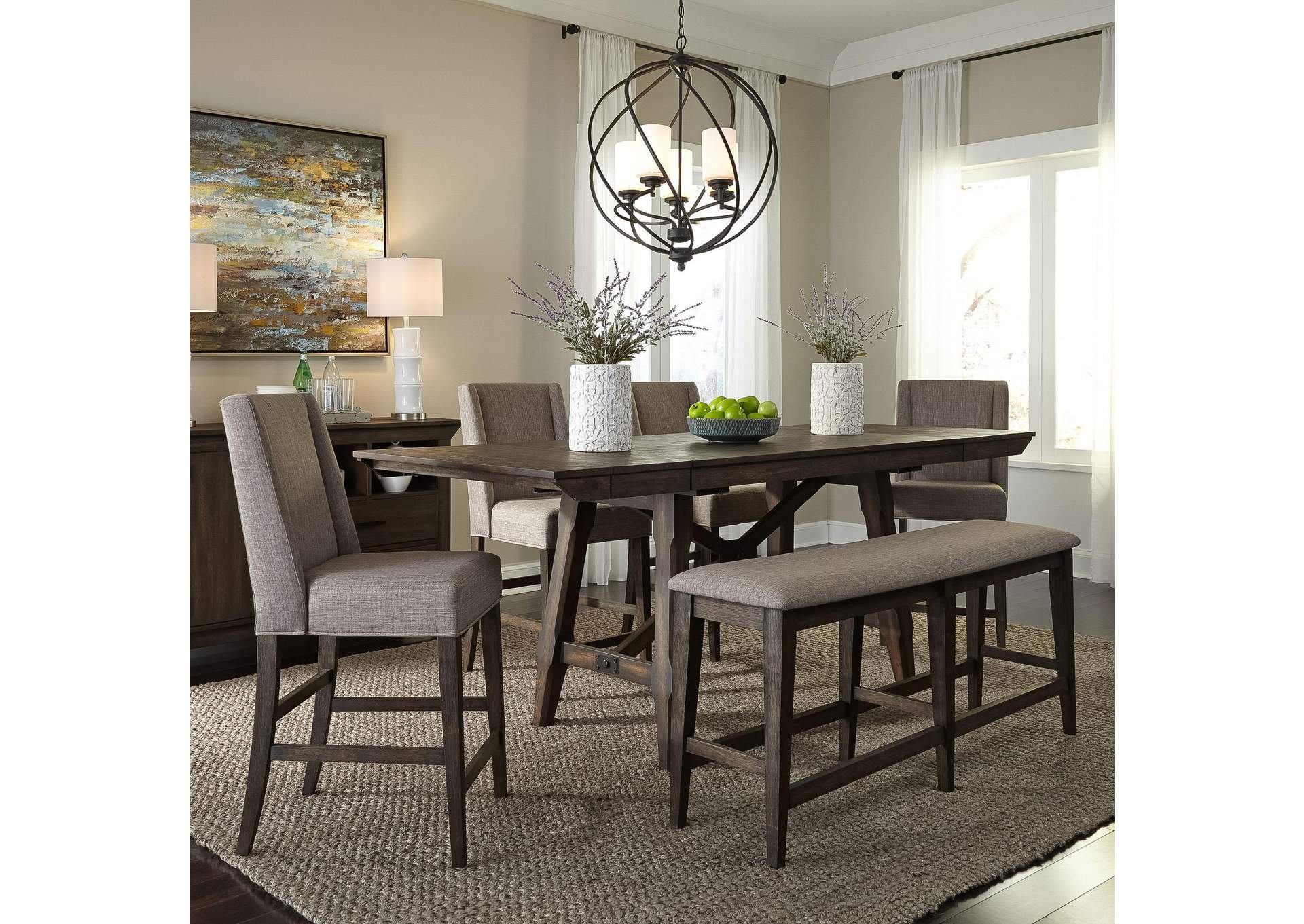 Double Bridge Opt 6 Piece Gathering Table Set,Liberty