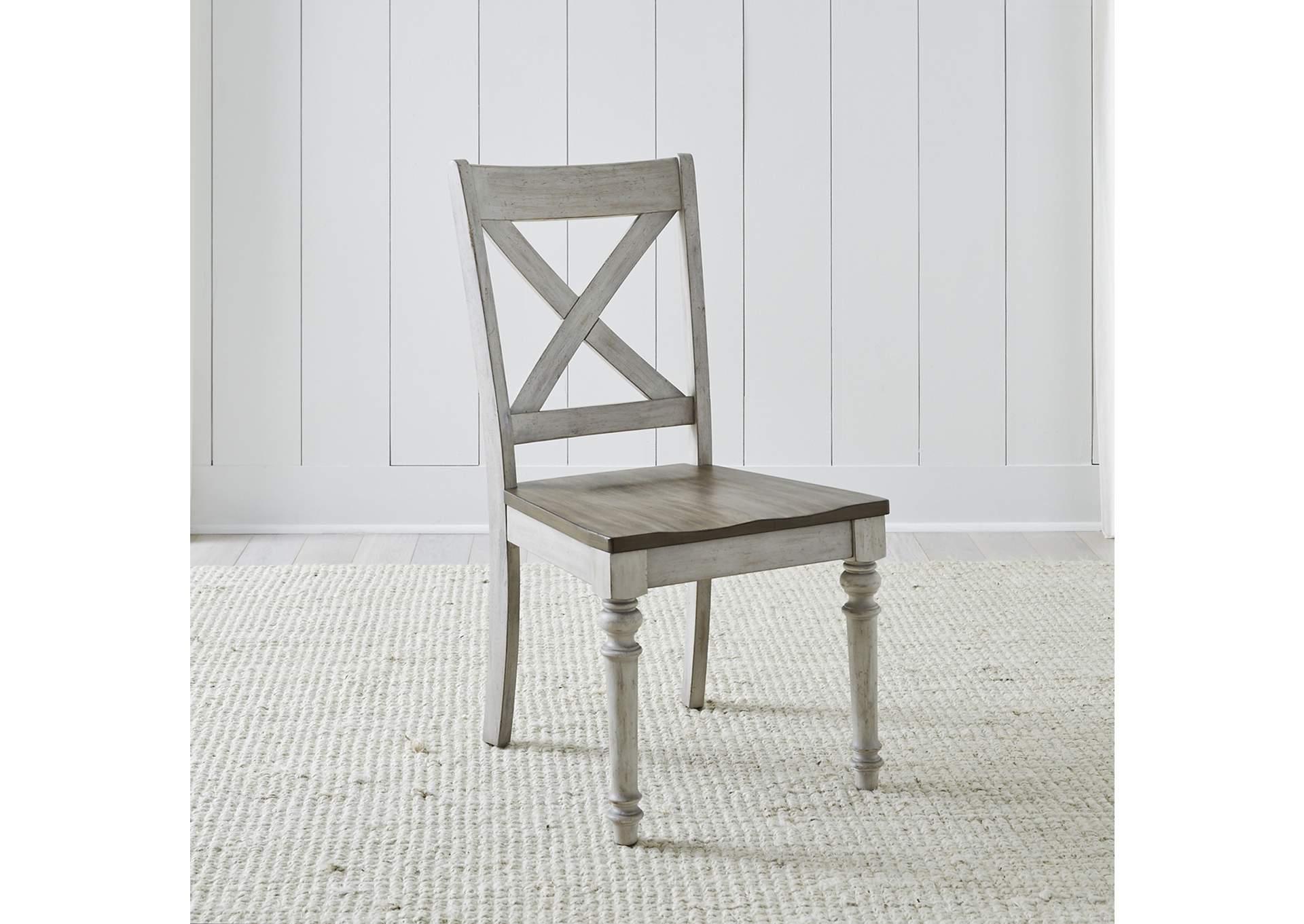 Cottage Lane X Back Wood Seat Side Chair (RTA),Liberty