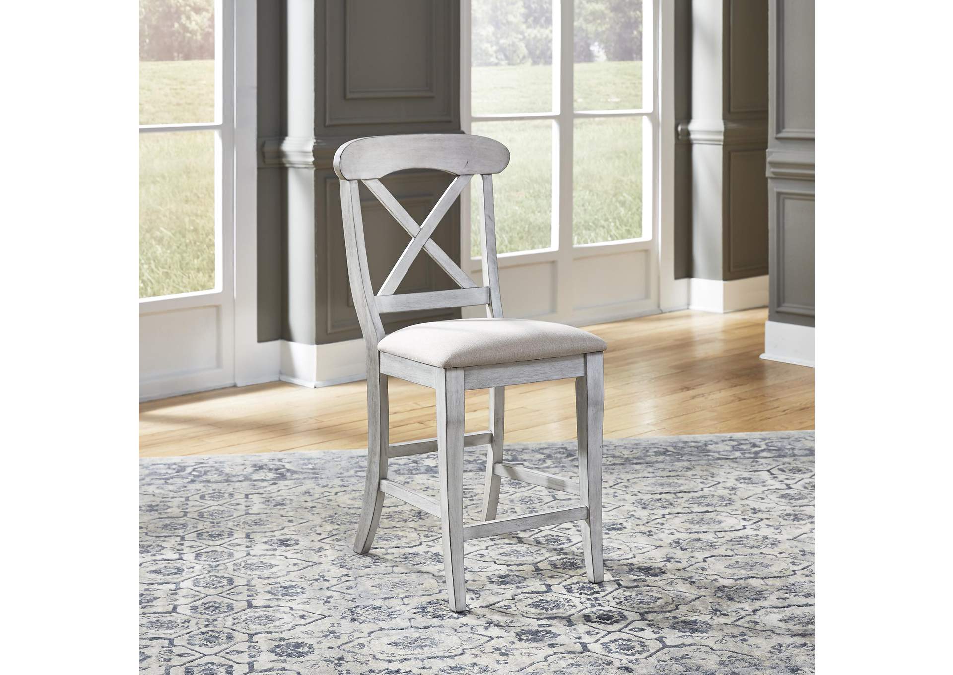 Ocean Isle Upholstered X Back Counter Chair (RTA),Liberty