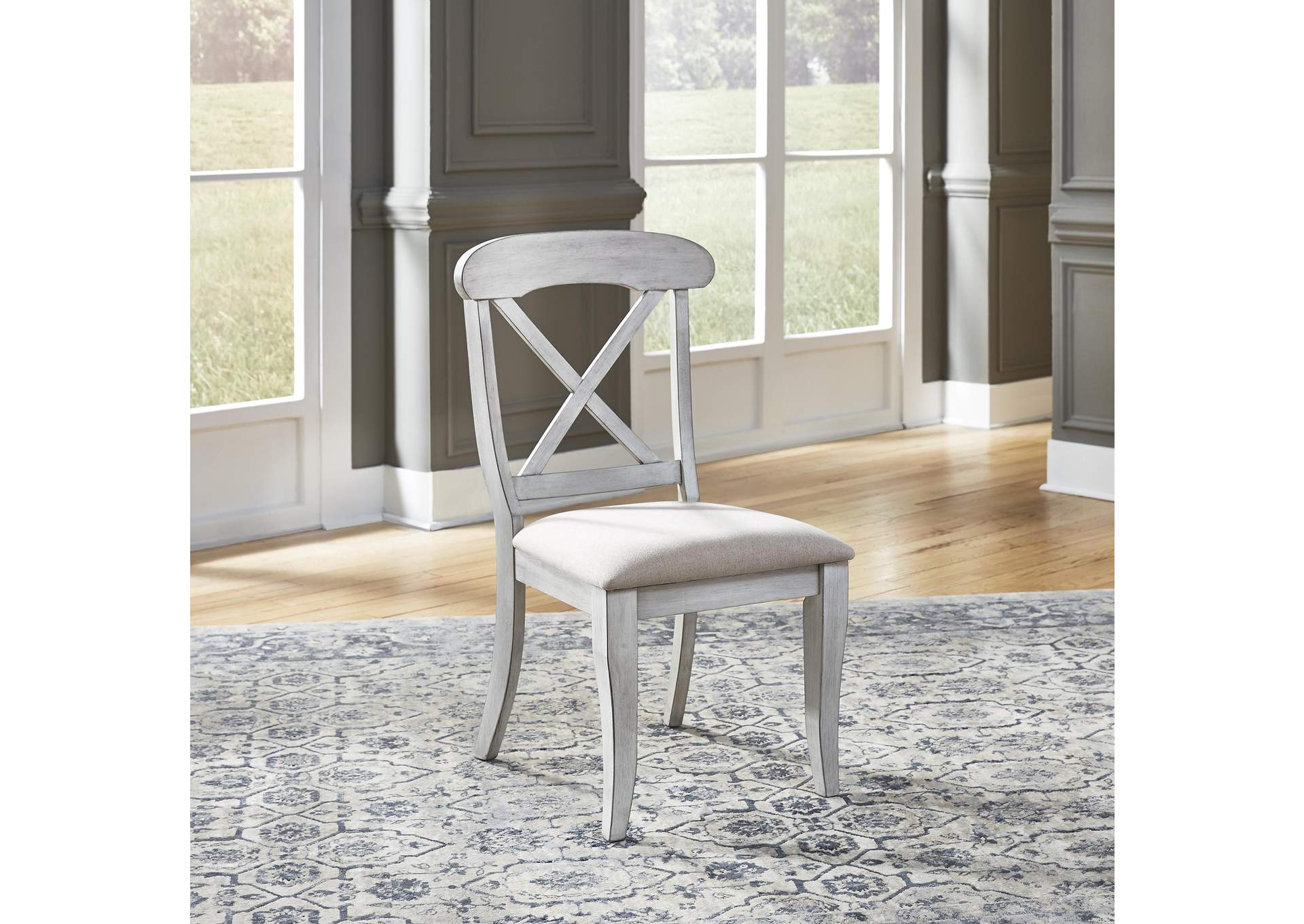 Ocean Isle Upholstered X Back Side Chair (RTA),Liberty