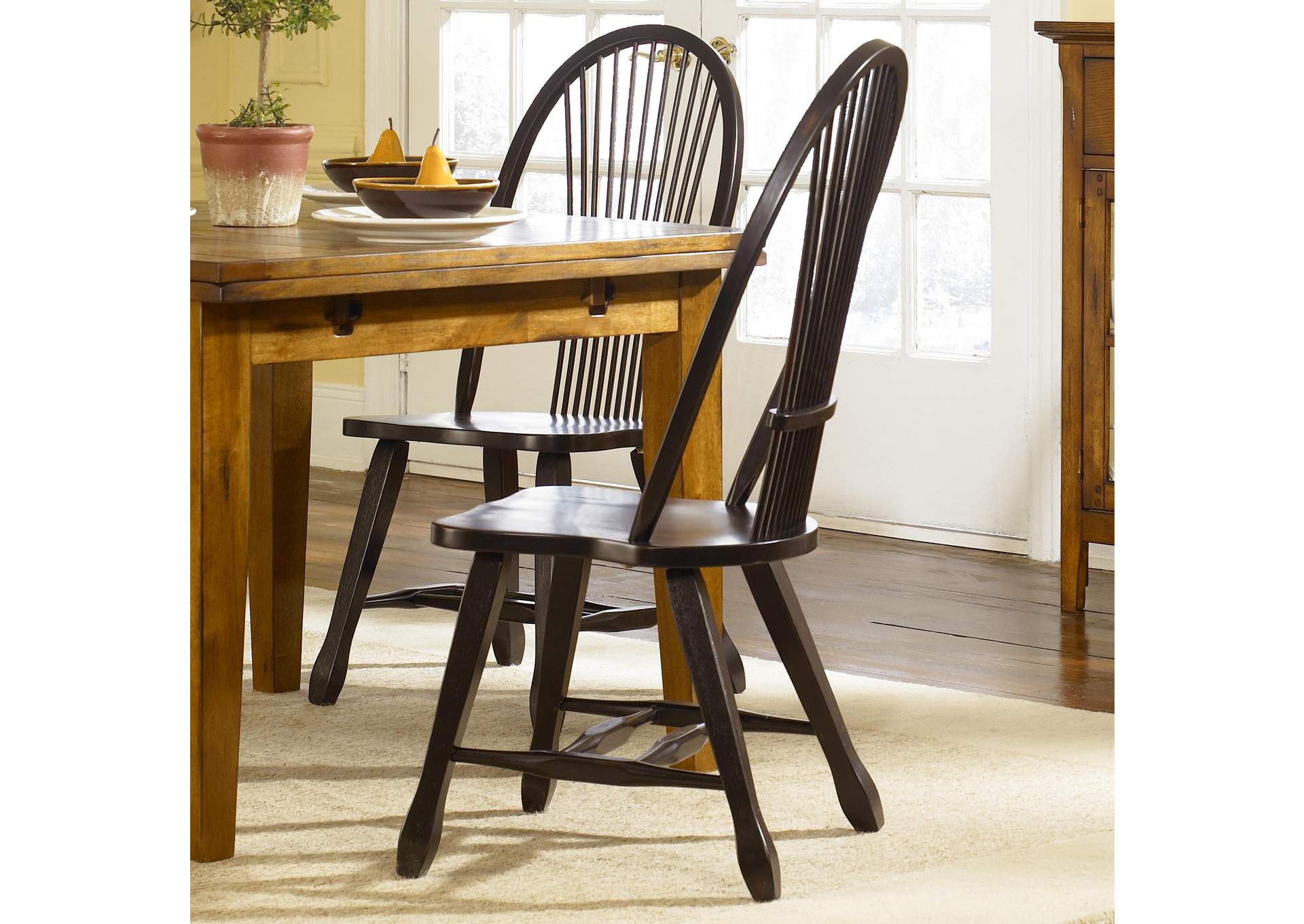 Treasures Sheaf Back Side Chair - Black,Liberty