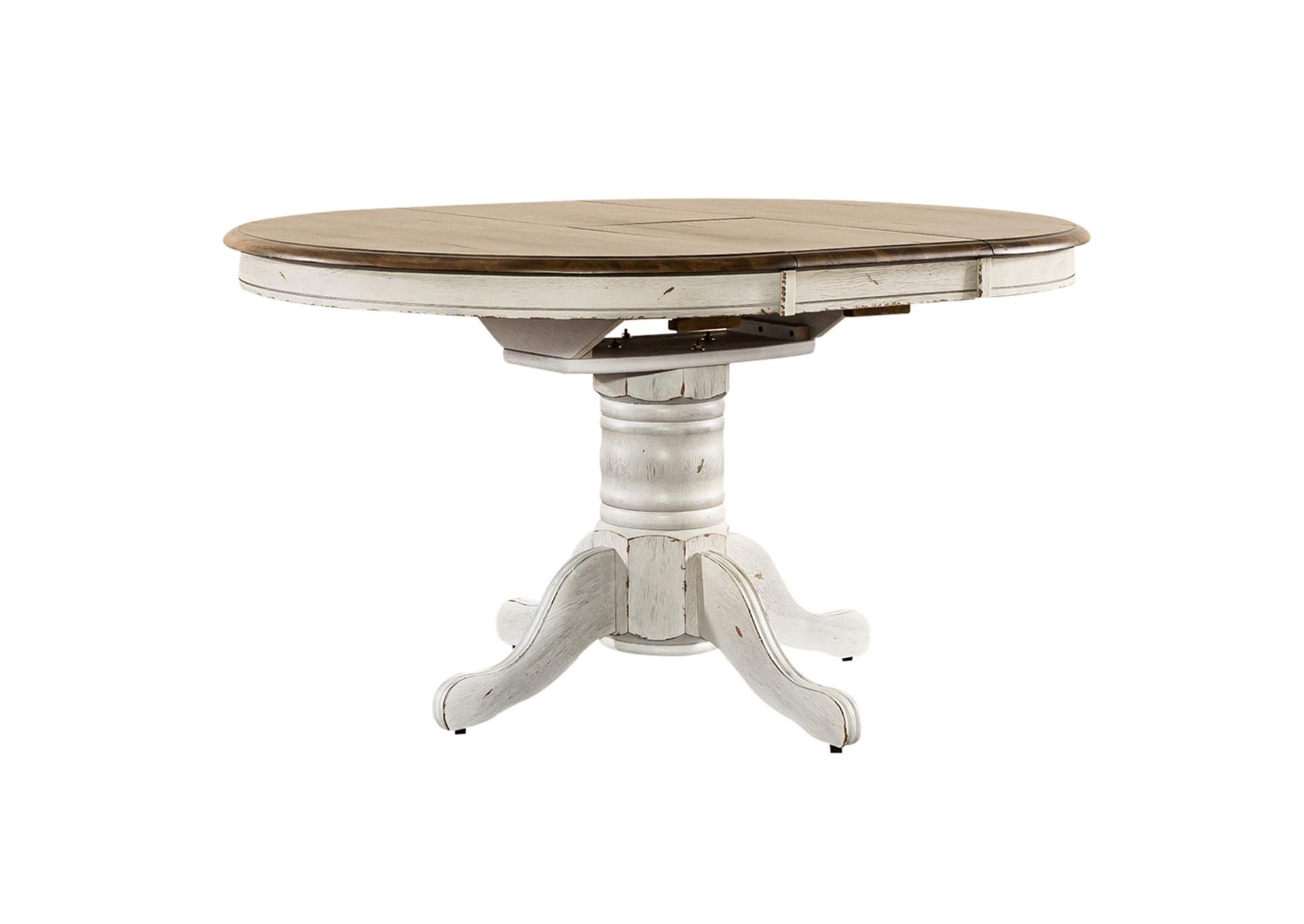 Carolina Crossing 5 Piece Pedestal Table Set - White,Liberty