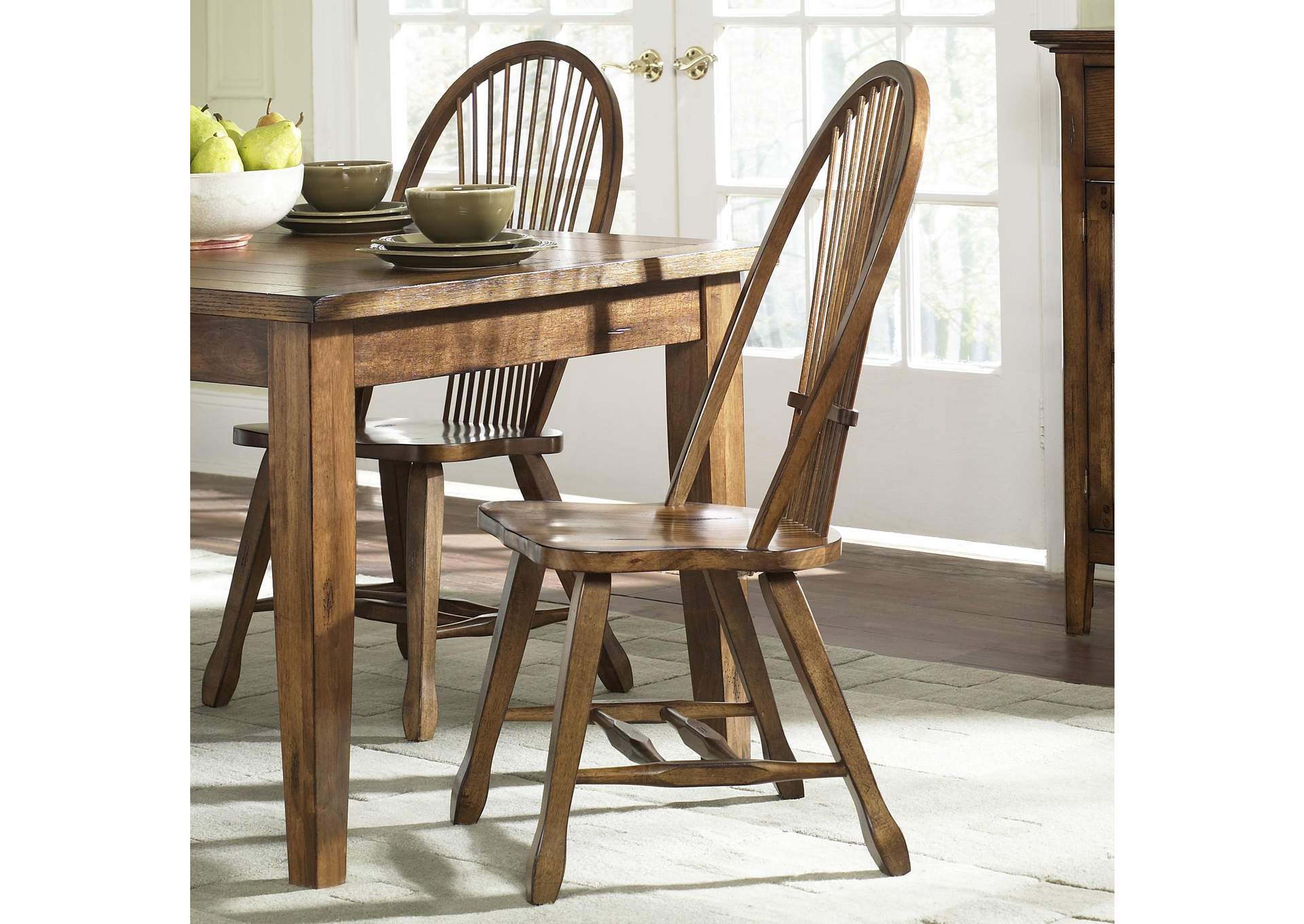 Treasures Sheaf Back Side Chair - Oak,Liberty