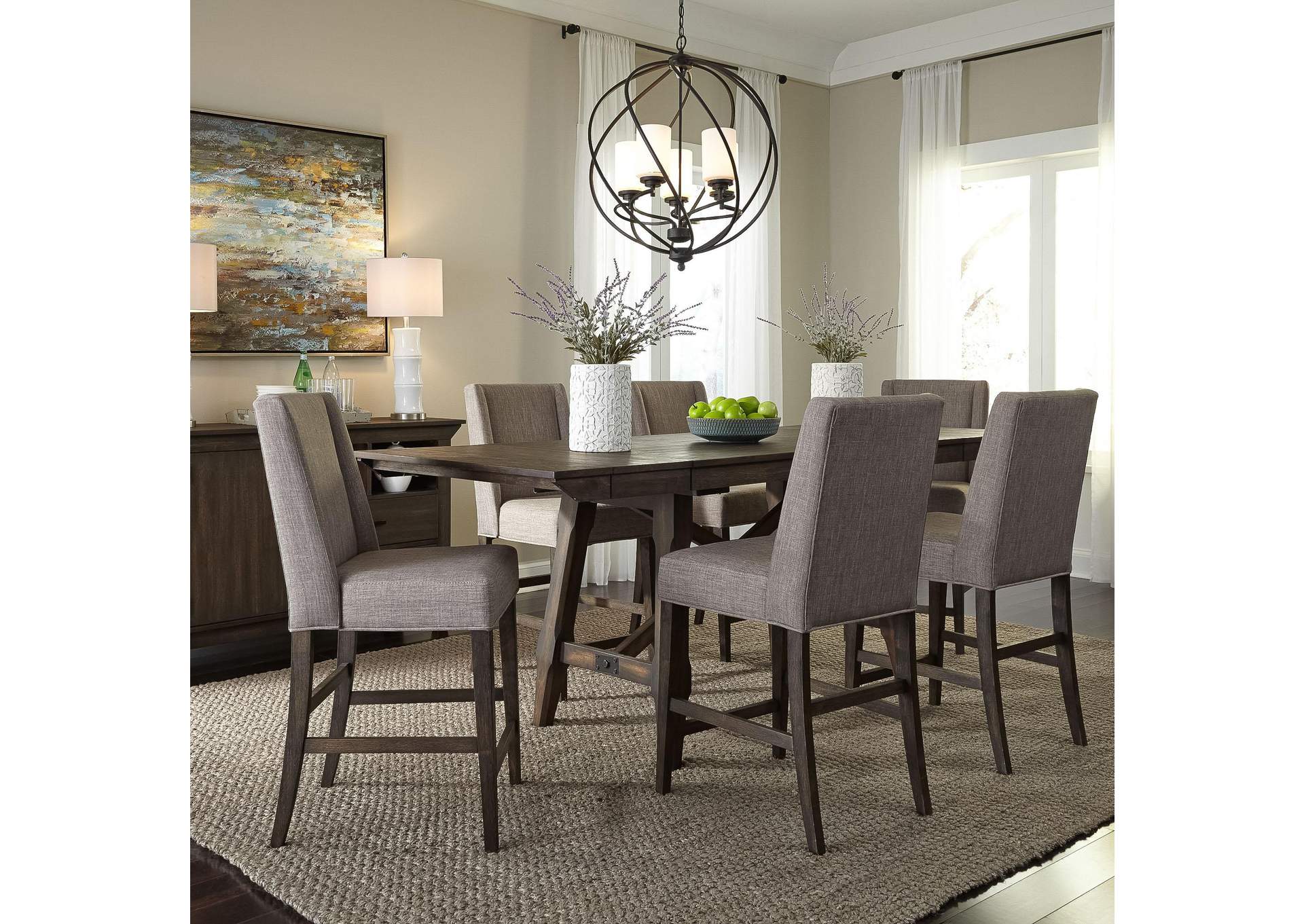 Double Bridge Opt 7 Piece Gathering Table Set,Liberty