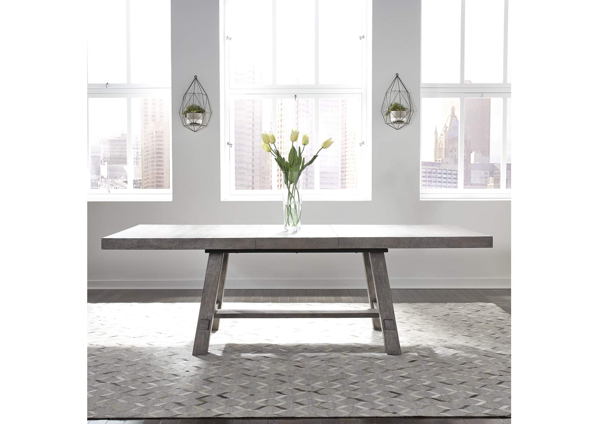 Modern Farmhouse Trestle Table Set,Liberty