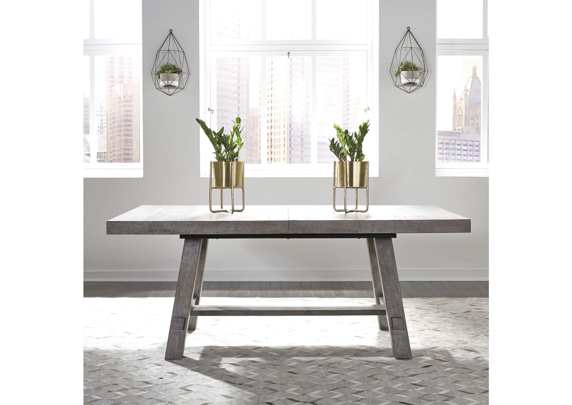 Modern Farmhouse Trestle Table Set,Liberty