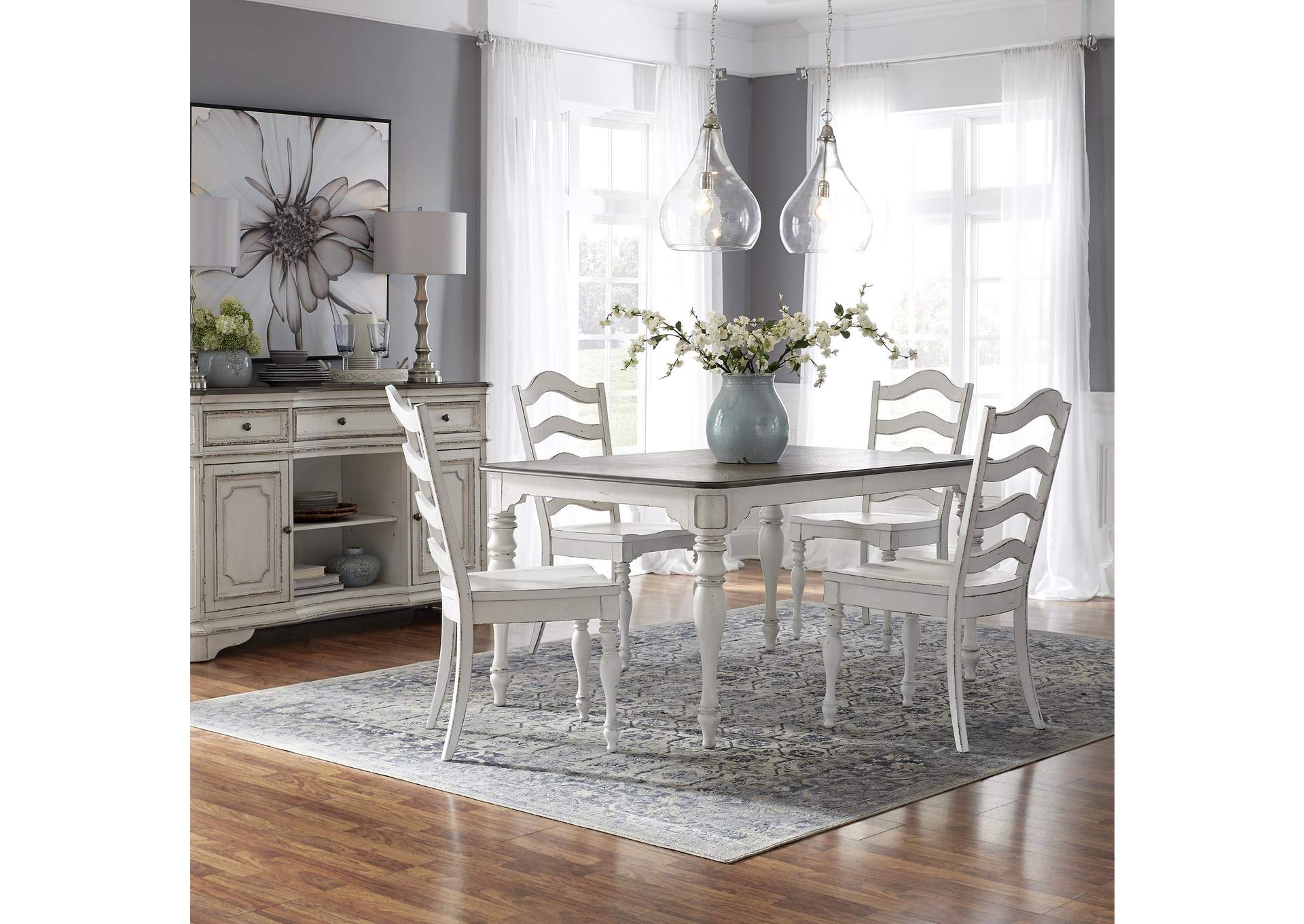 Magnolia Manor 5 Piece Leg Table Set,Liberty