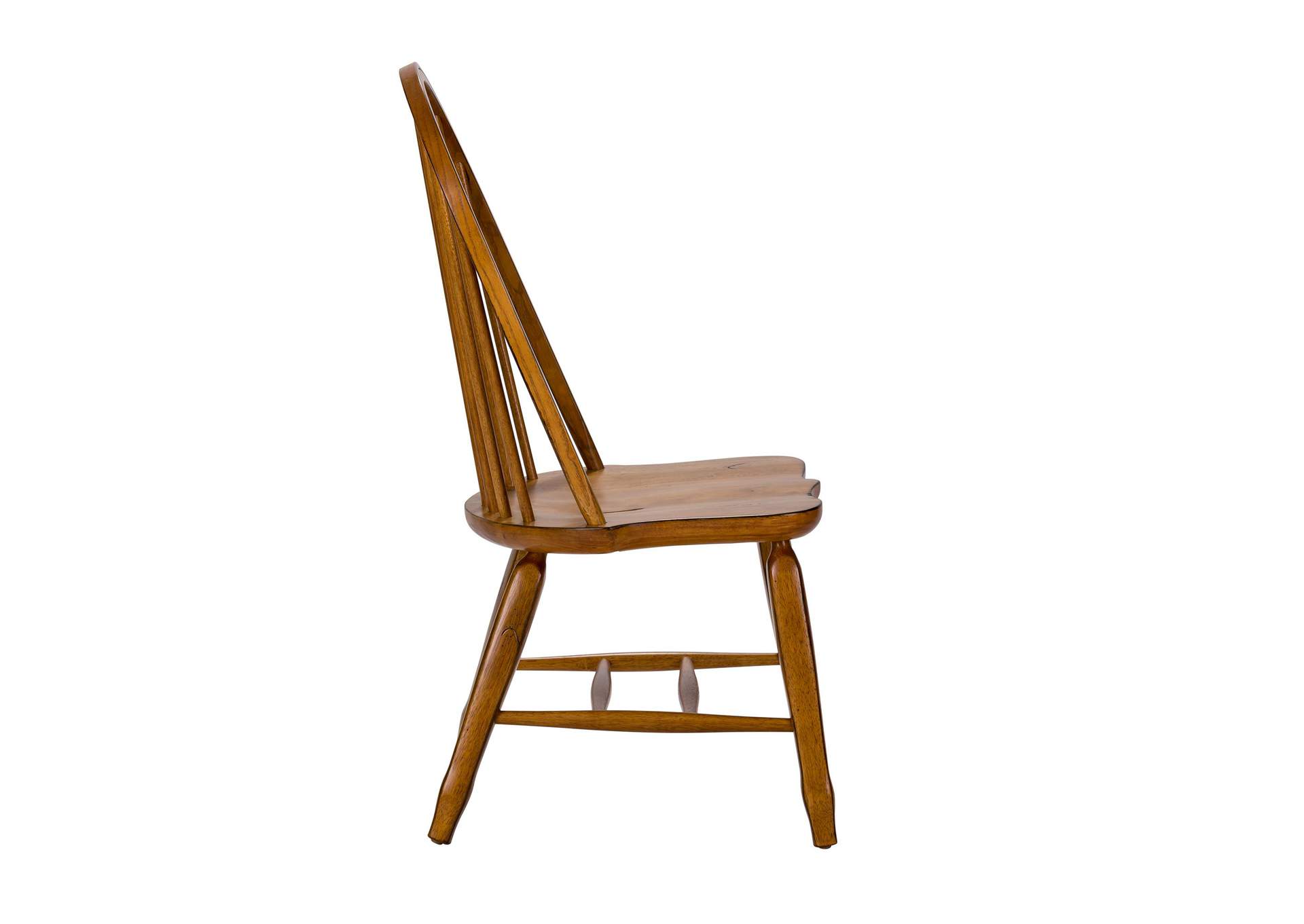 Treasures Bow Back Side Chair - Oak,Liberty