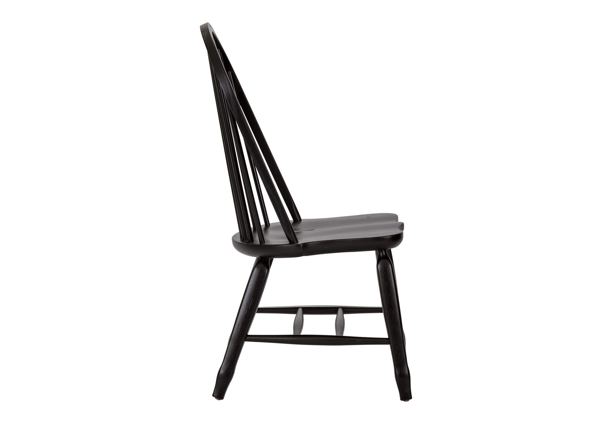 Treasures Bow Back Side Chair - Black,Liberty