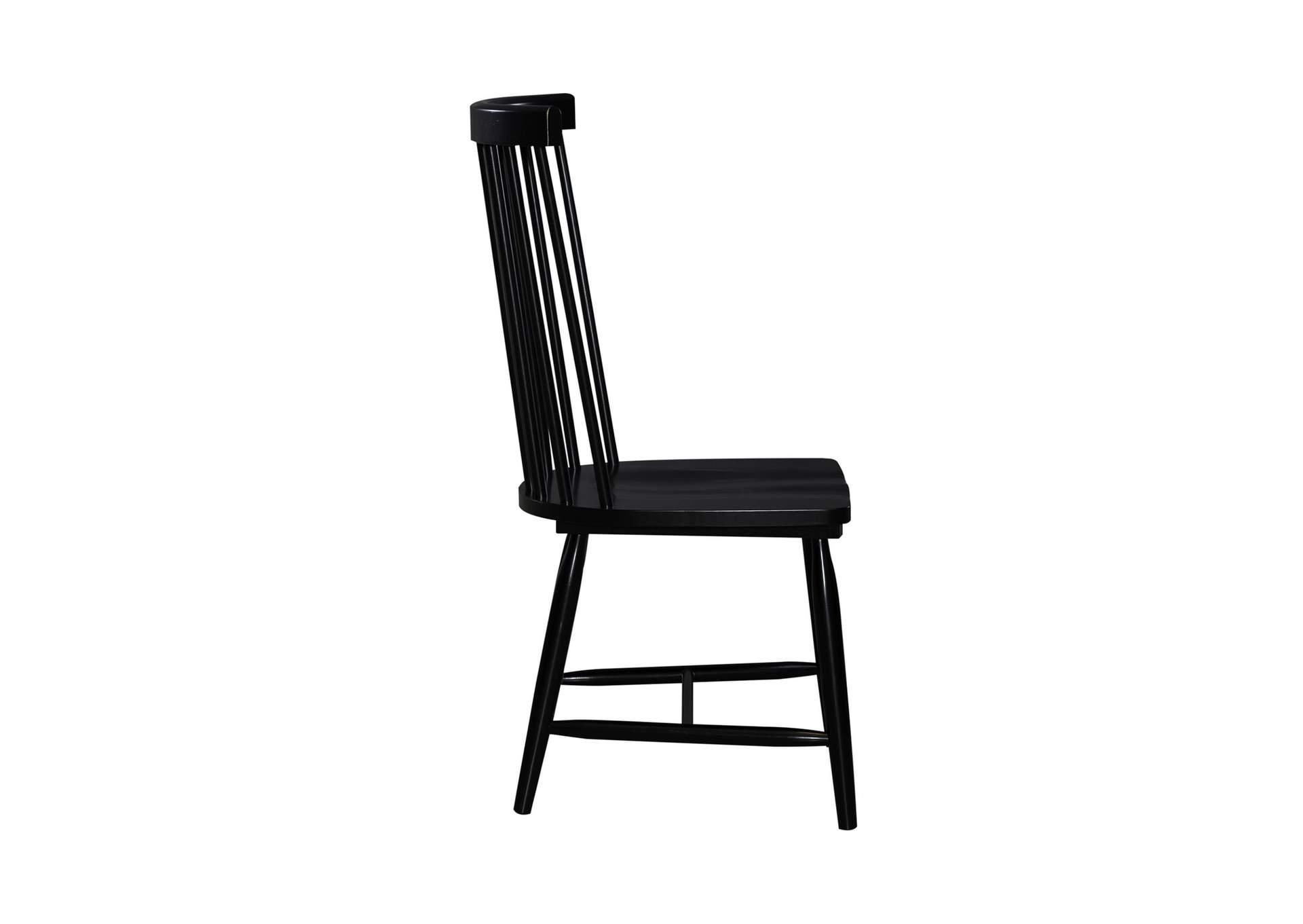 Capeside Cottage Spindle Back Side Chair - Black (RTA),Liberty