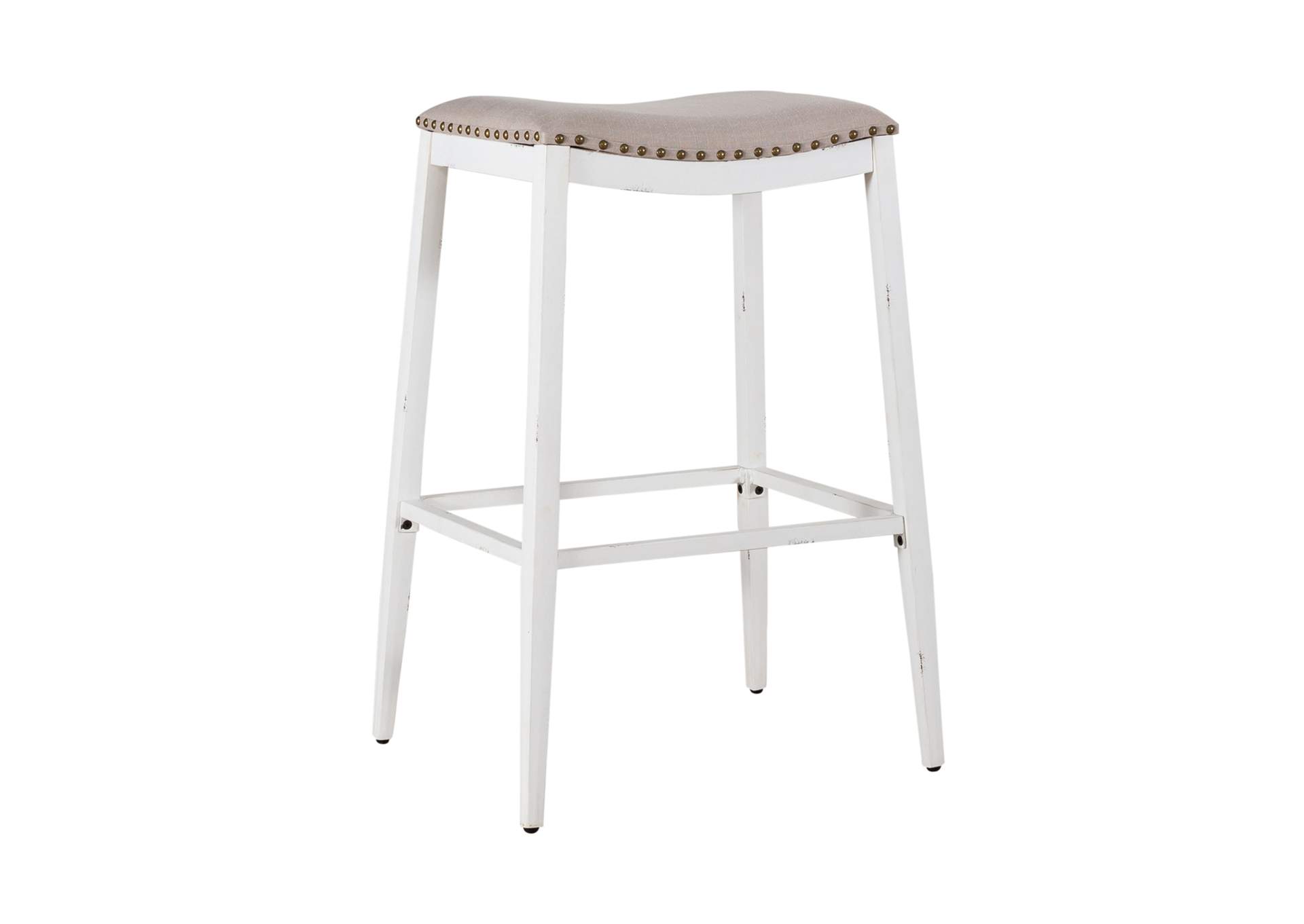 Vintage Series Backless Upholstered Barstool - Antique White,Liberty