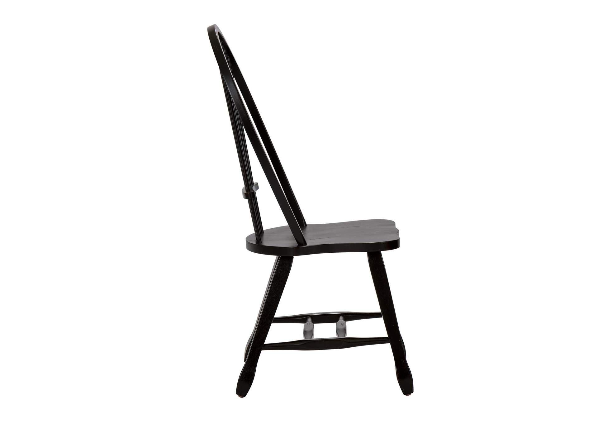 Treasures Sheaf Back Side Chair - Black,Liberty