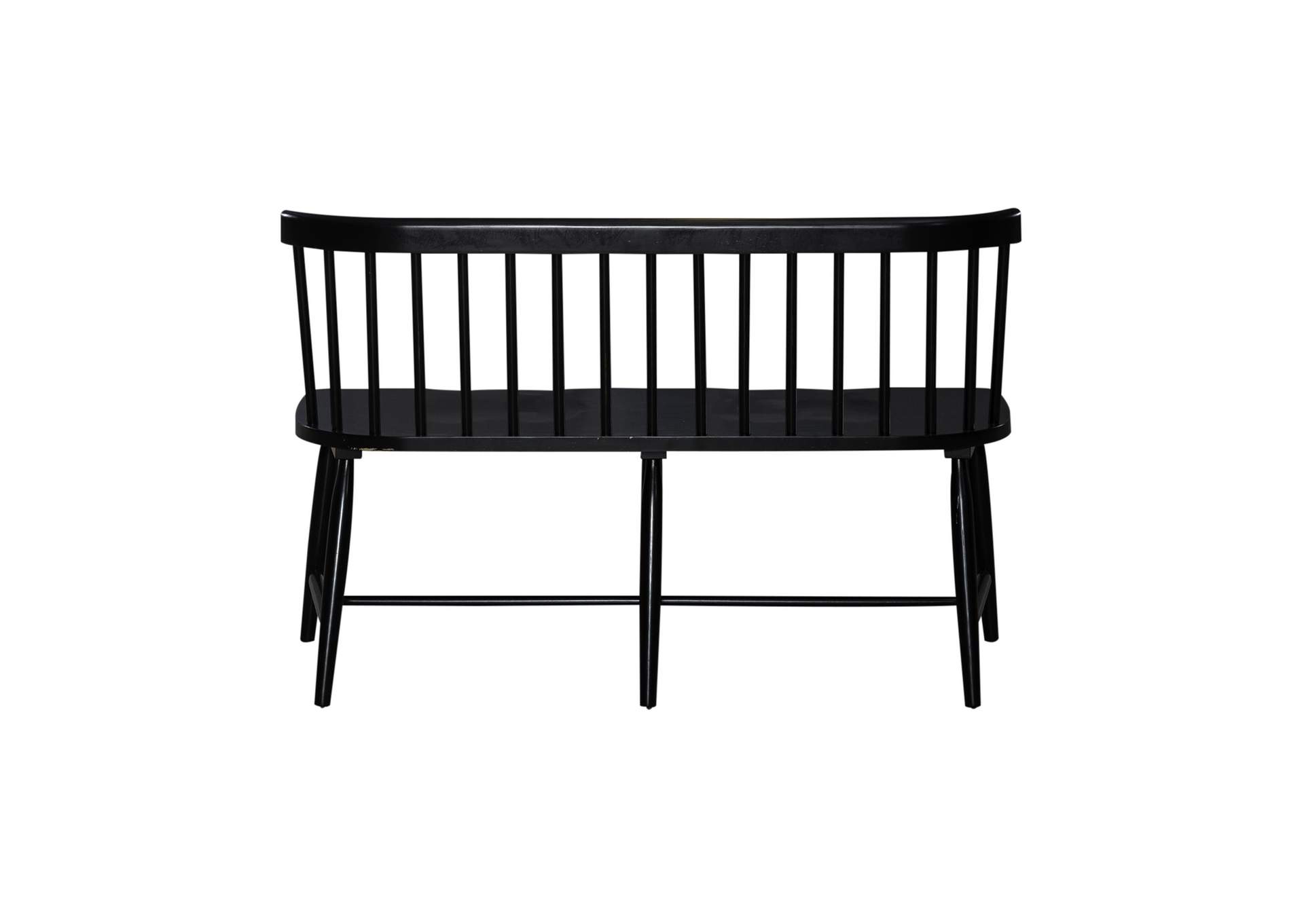 Capeside Cottage Spindle Back Dining Bench - Black (RTA),Liberty