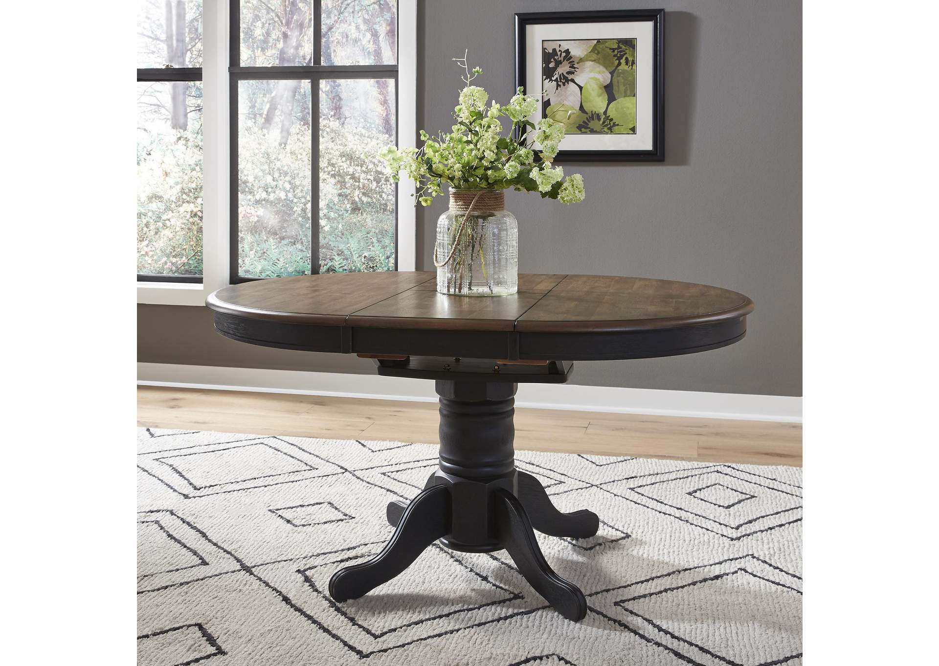 Carolina Crossing Pedestal Table Set - Black,Liberty