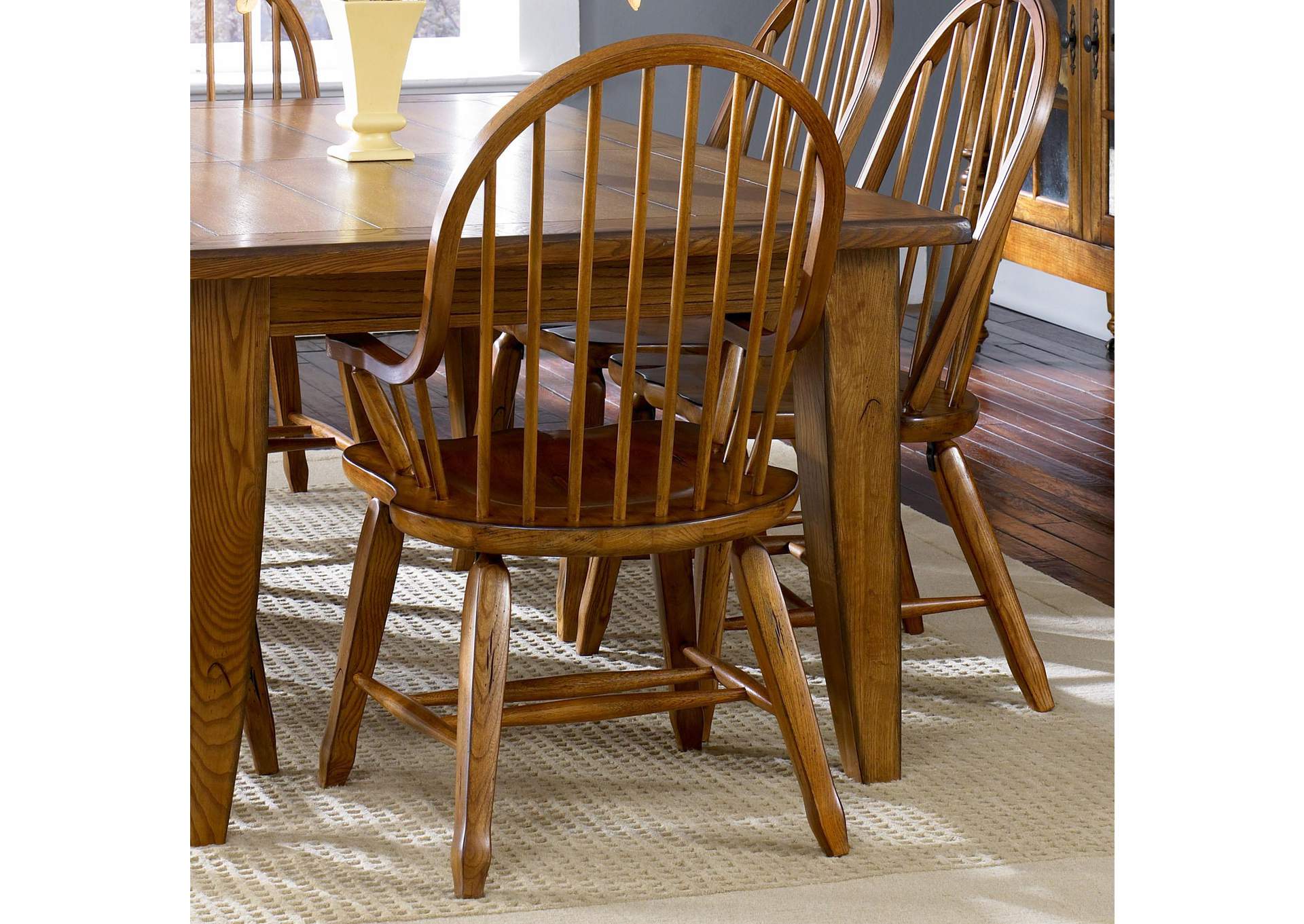 Treasures Bow Back Arm Chair - Oak,Liberty