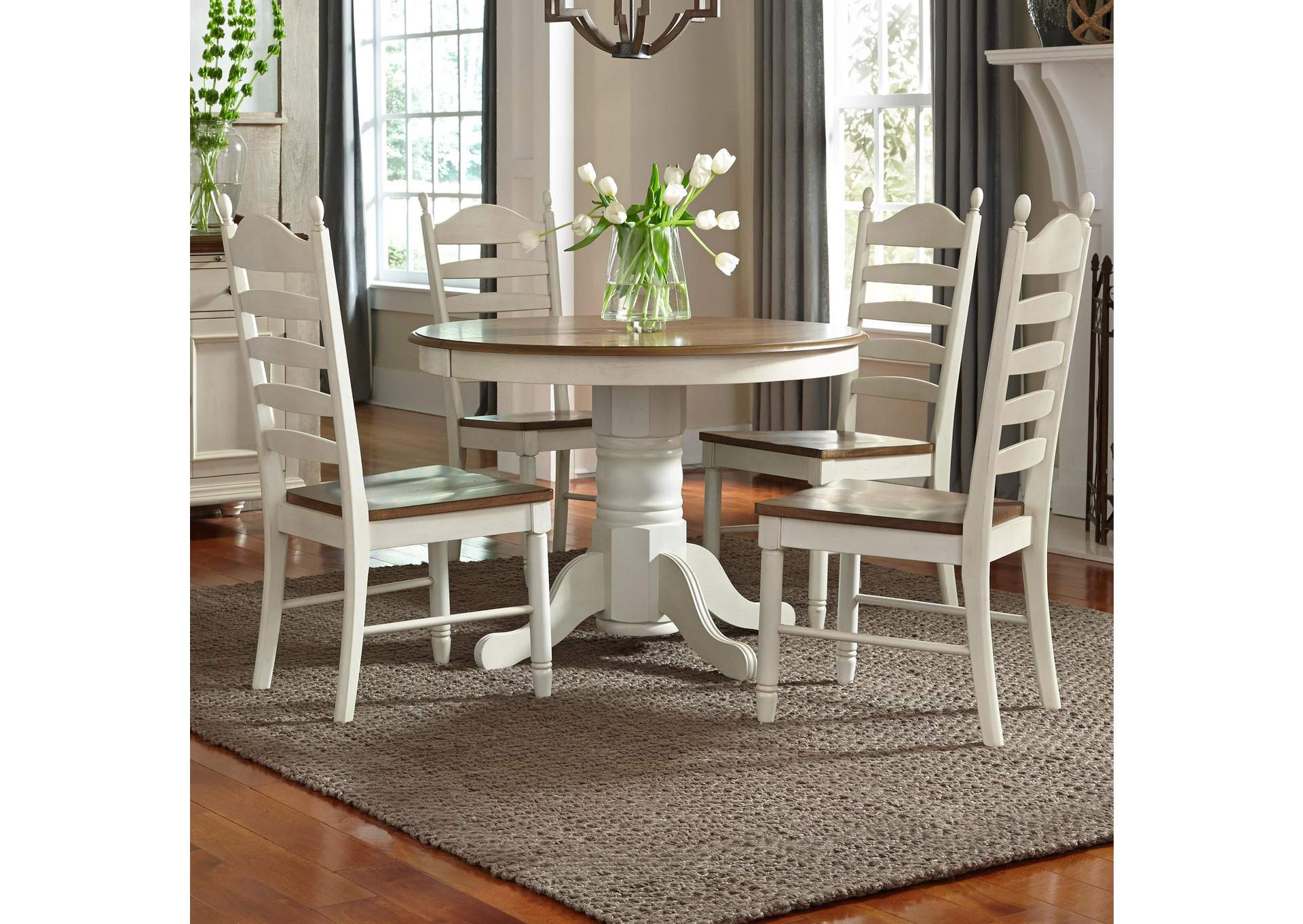 Springfield 5 Piece Pedestal Table Set,Liberty