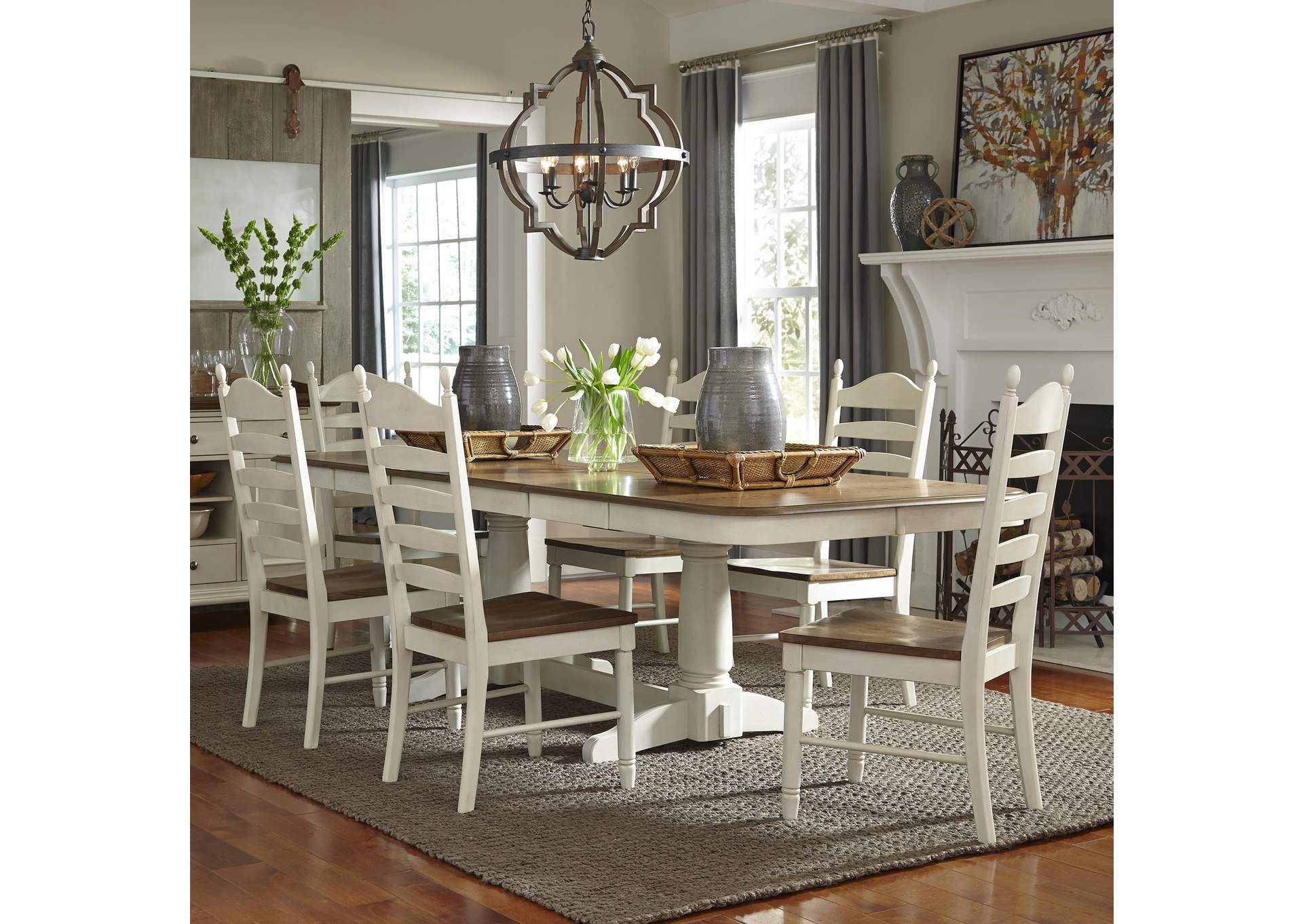 Springfield 7 Piece Double Pedestal Table Set,Liberty