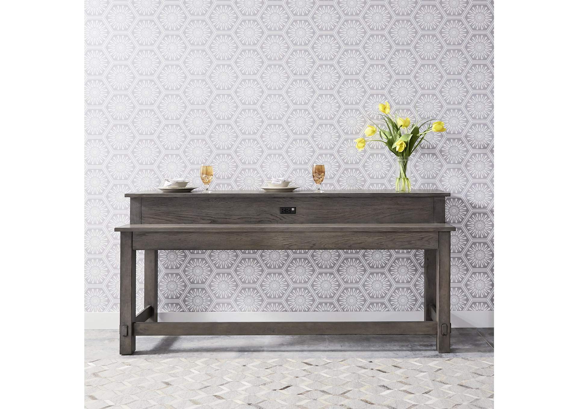 Modern Farmhouse Console Bar Table,Liberty