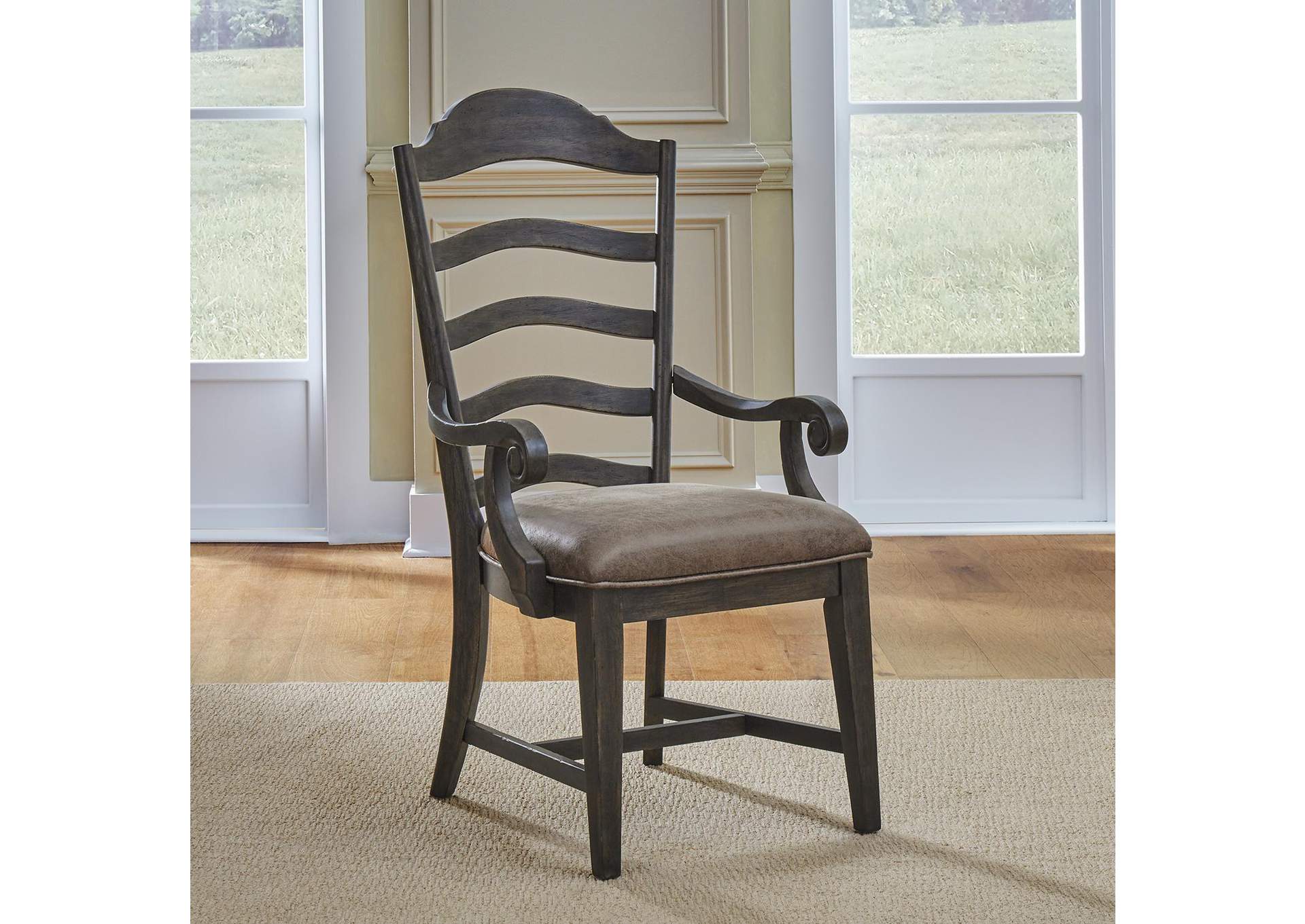 Paradise Valley Upholstered Ladder Back Arm Chair (RTA),Liberty