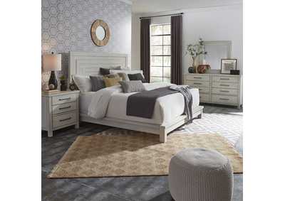 Image for Modern Farmhouse Flea Market White California King Platform Bed, Dresser & Mirror, Nightstand