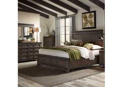 Image for Thornwood Hills Rock Beaten Gray California King Storage Bed, Dresser & Mirror, Chest