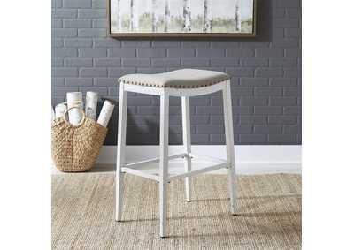 Image for Vintage Series Backless Upholstered Barstool - Antique White