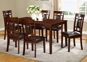 James Espresso Dining Table w/ 6 Side Chairs
