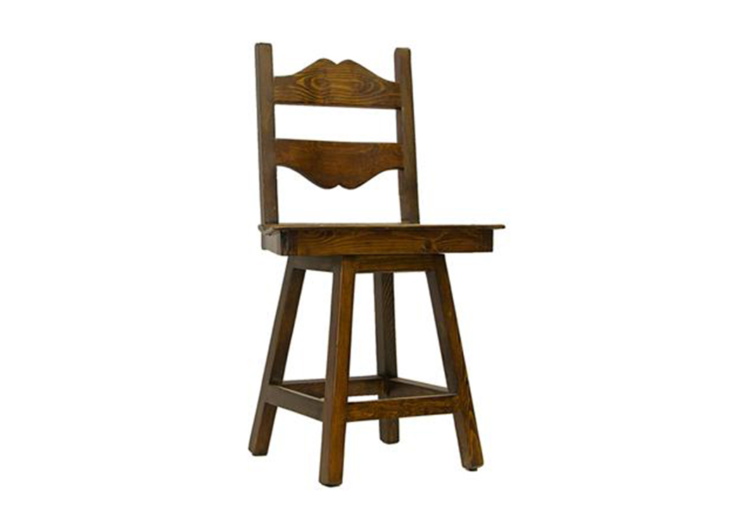 Tuscan 24" Medio Finish Swivel Barstool w/Wood Seat,L.M.T. Rustic